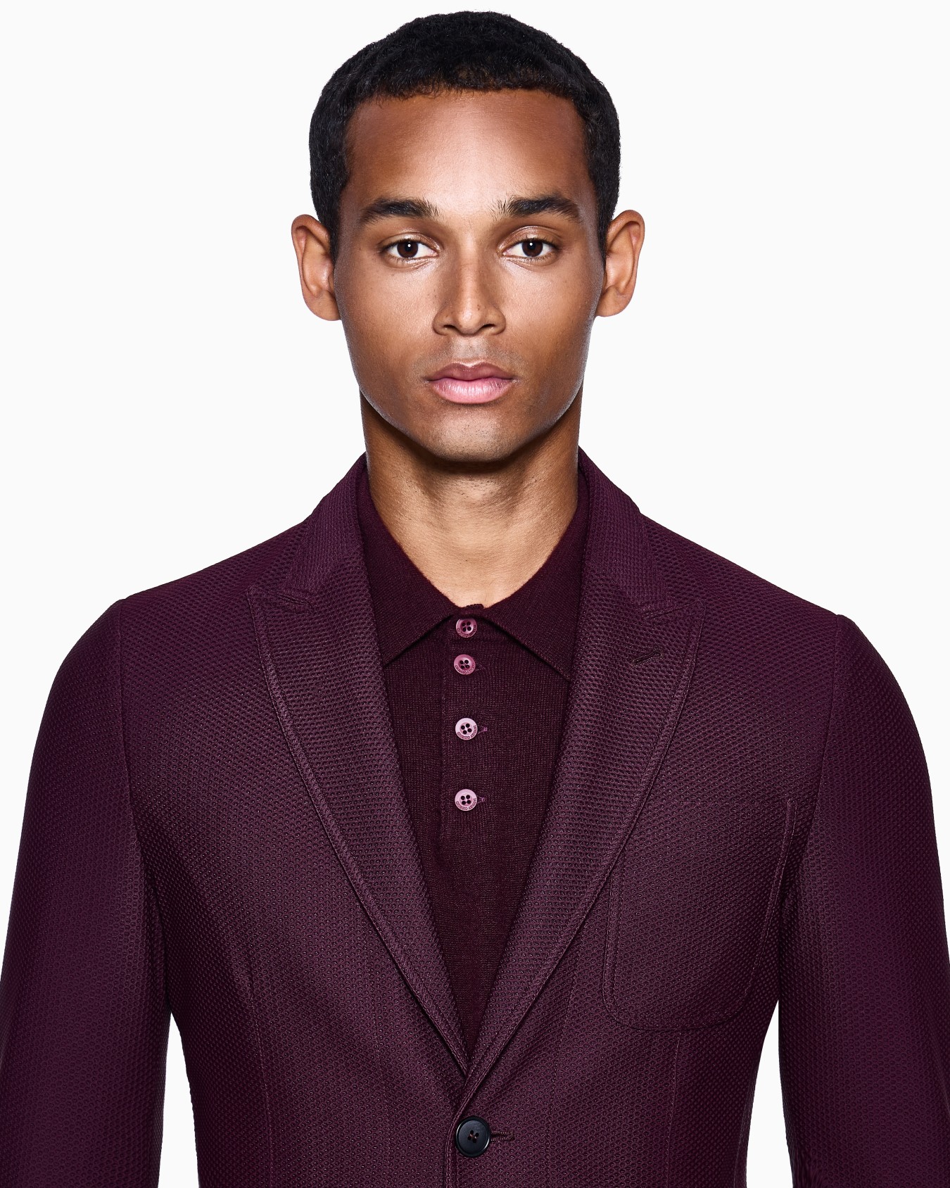 Single-breasted jacket in technical waffle fabric Slide 4