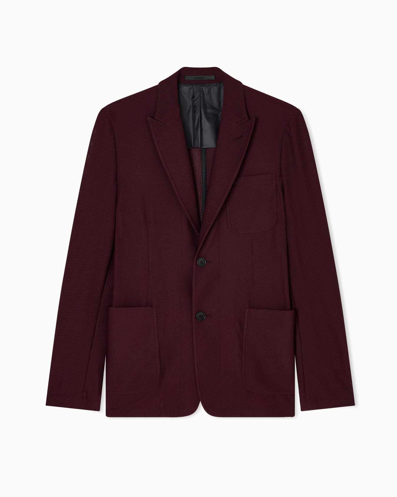 Single-breasted jacket in technical waffle fabric Slide 0