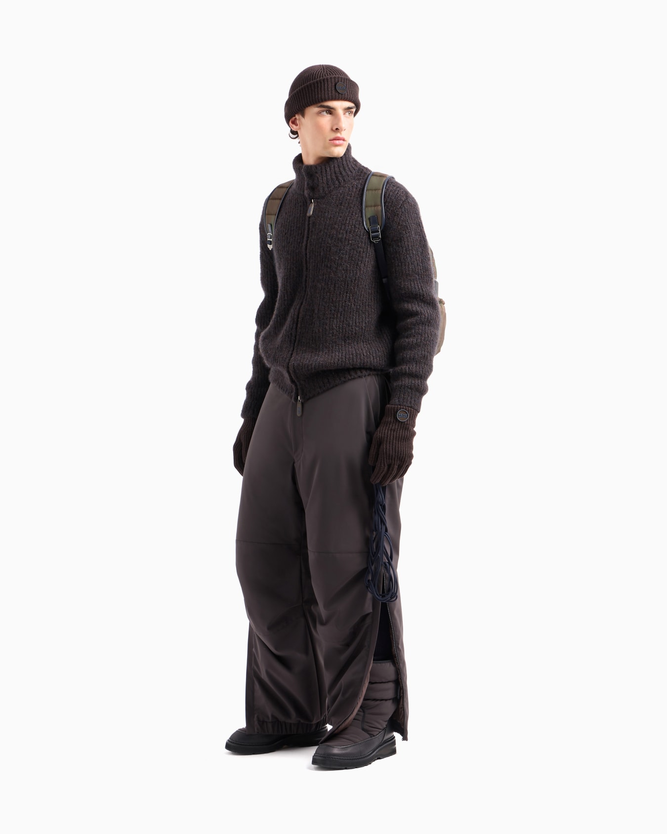 Cardigan zippé Giorgio Armani Neve en cachemire et soie Diapositive 2