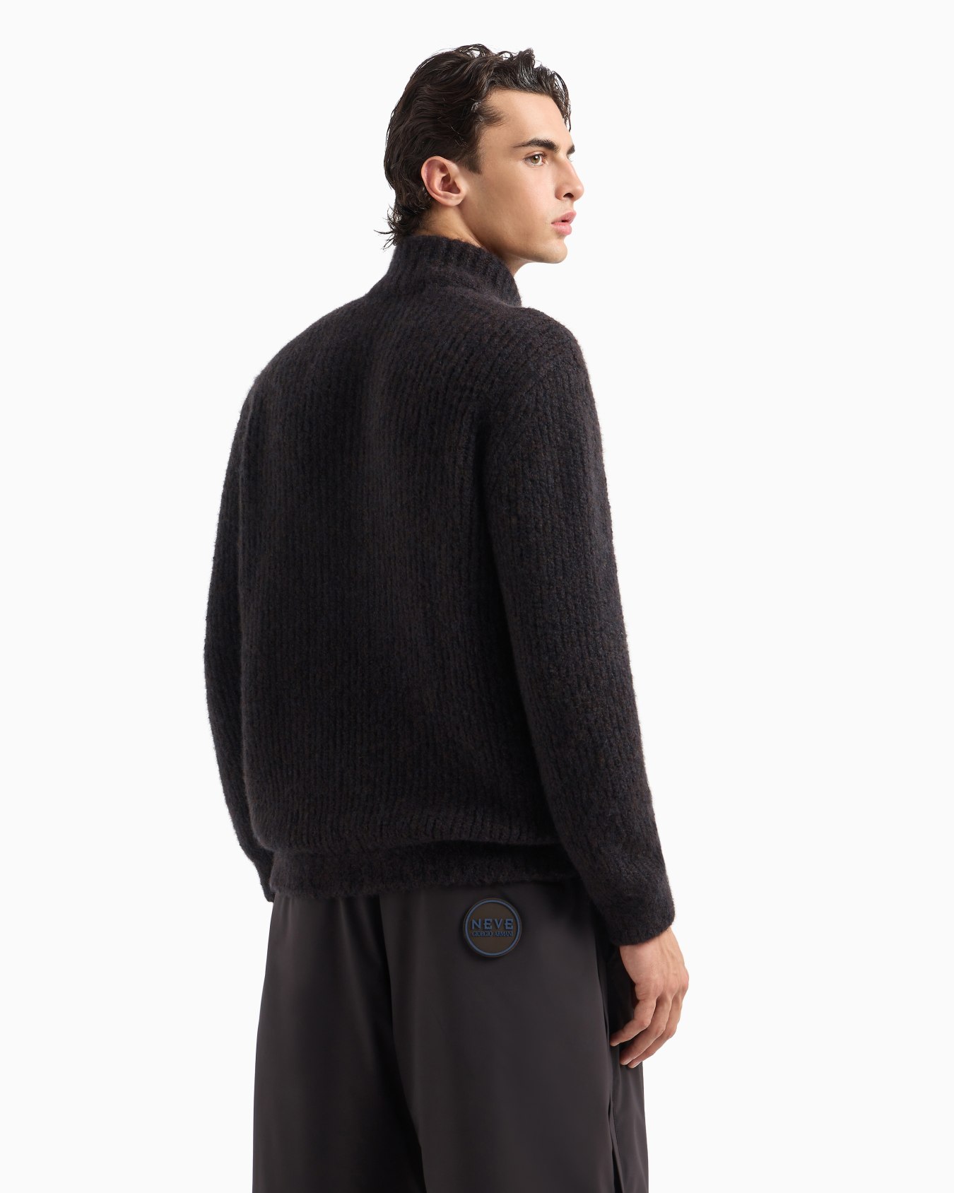 Cardigan zippé Giorgio Armani Neve en cachemire et soie Diapositive 3
