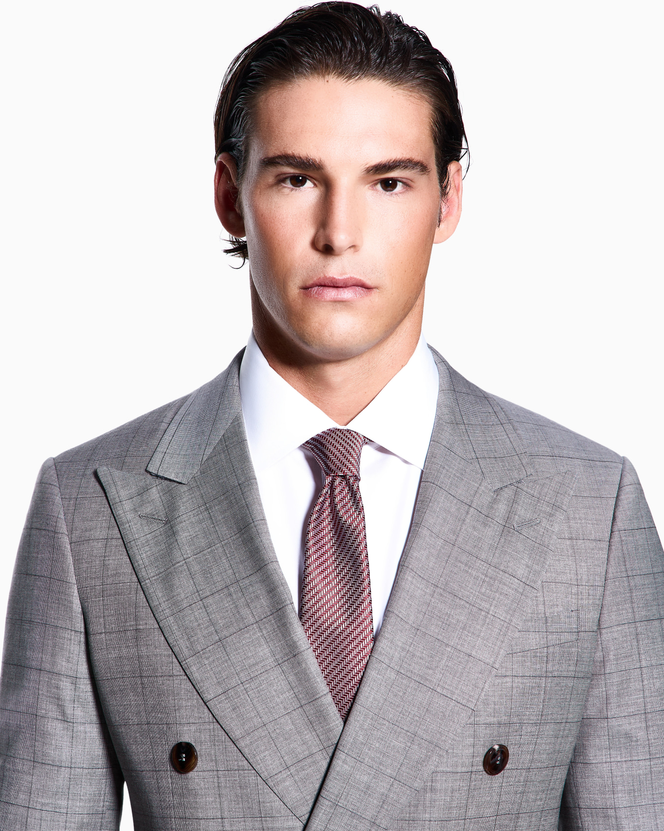 Cravate en pure soie jacquard géométrique Diapositive 2