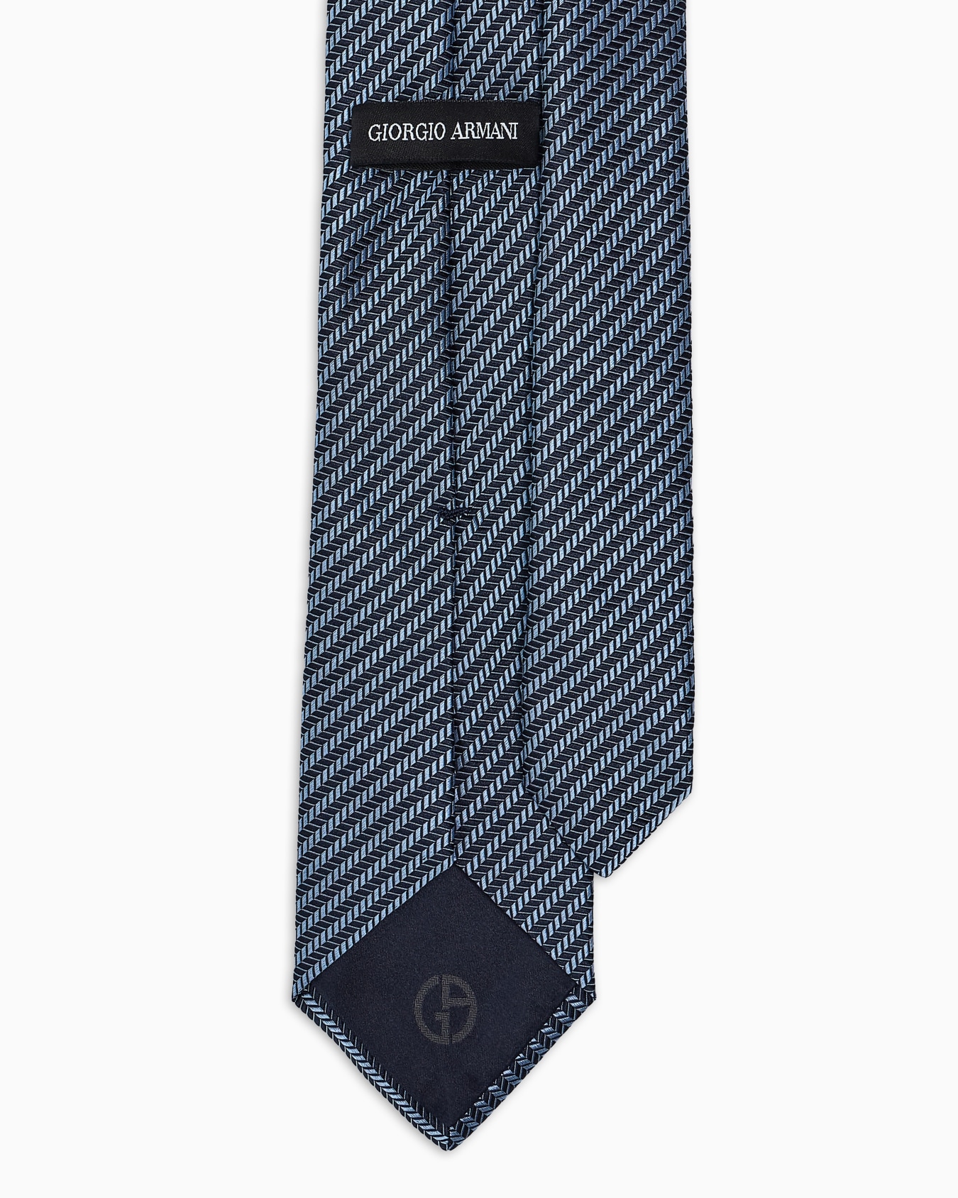 Pure silk tie with geometric jacquard motif Slide 1