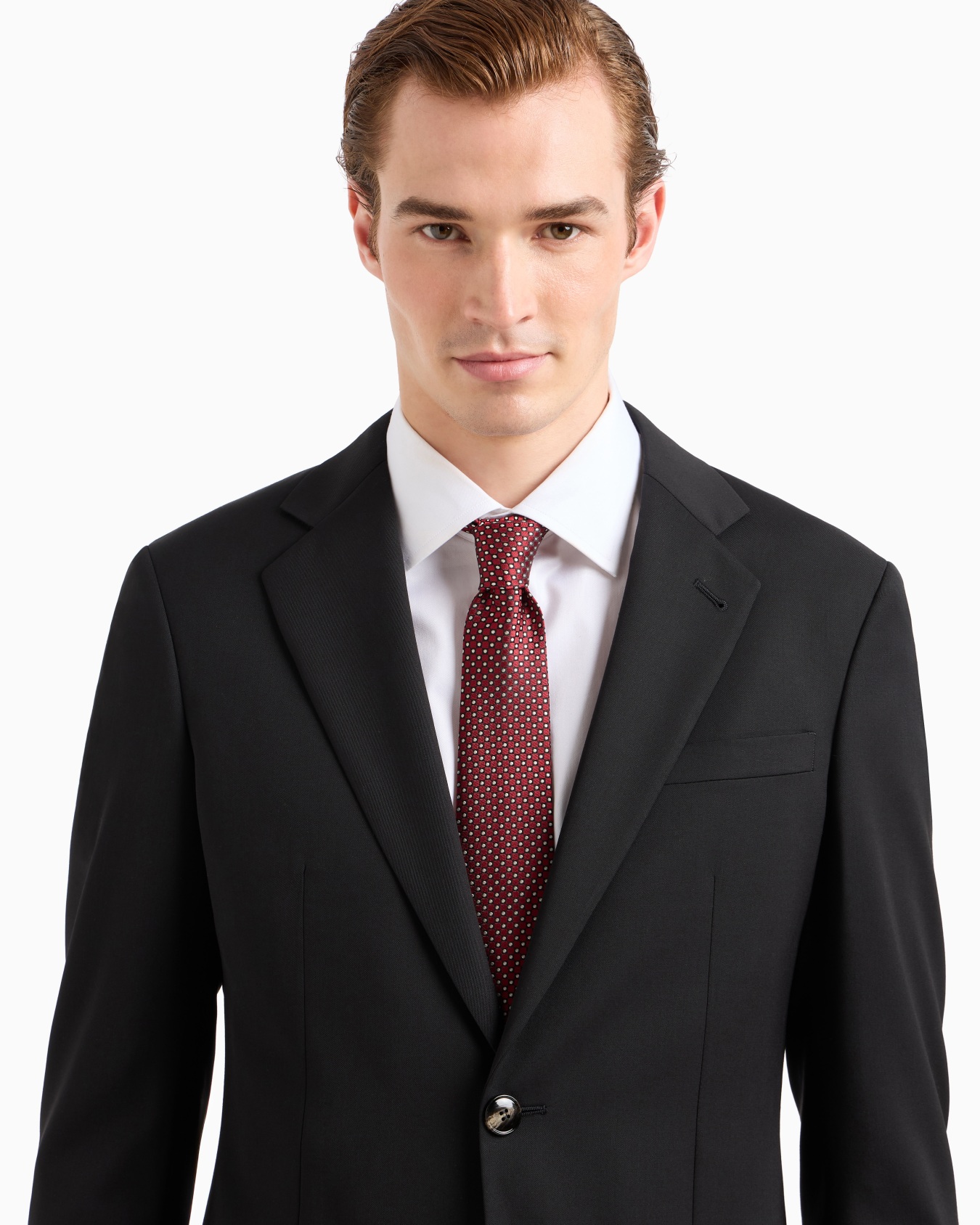 Corbata de tejido jacquard de seda pura a lunares Diapositiva 2