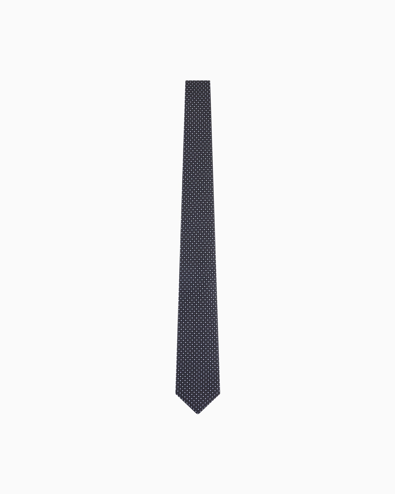 Pure silk polka-dot jacquard tie Slide 0
