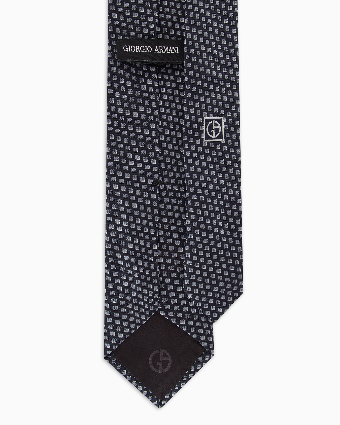 Cravate en pure soie jacquard géométrique Diapositive 1