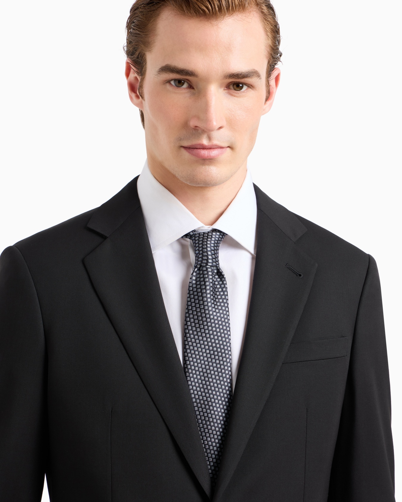 Cravate en pure soie jacquard géométrique Diapositive 2