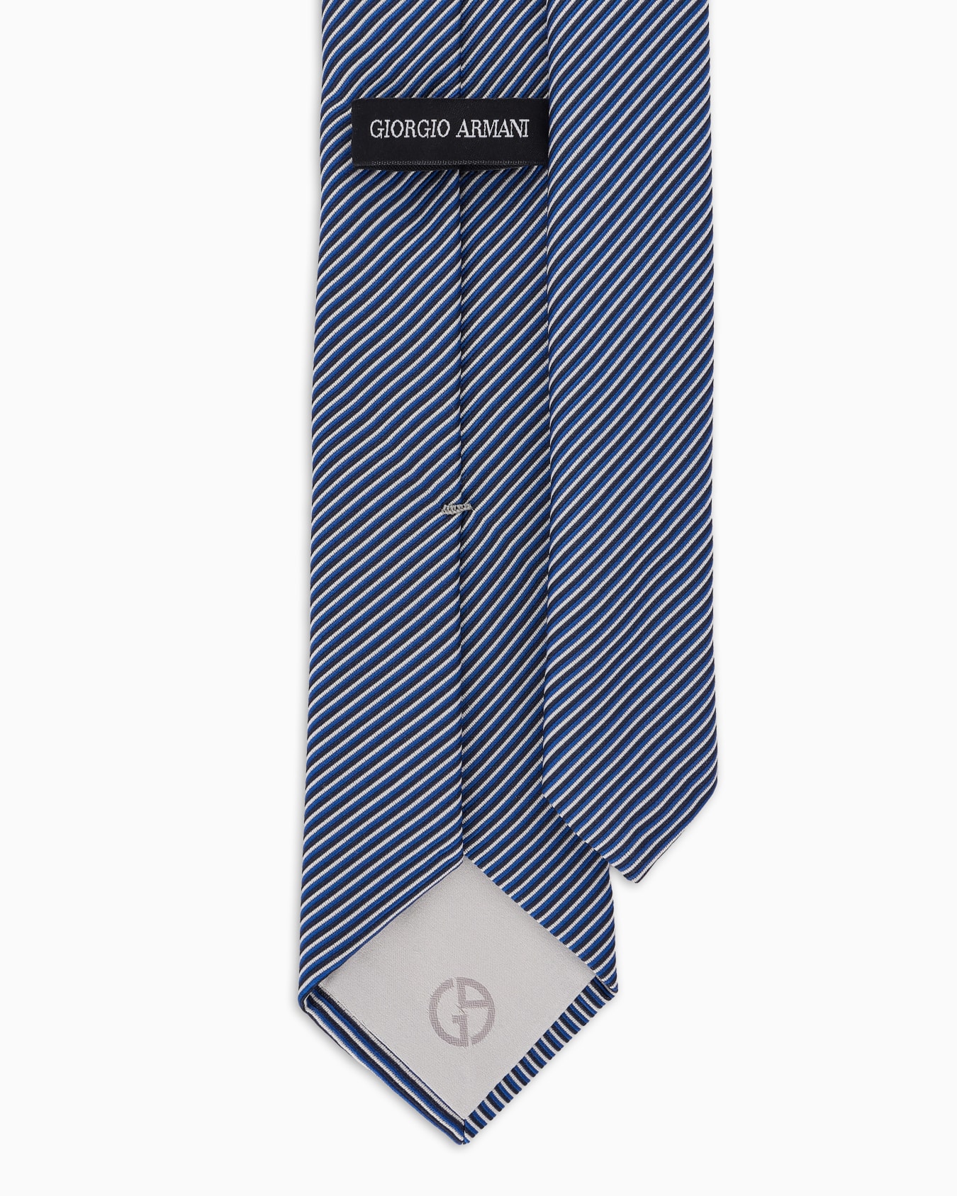 Pure silk tie with jacquard stripes Slide 1