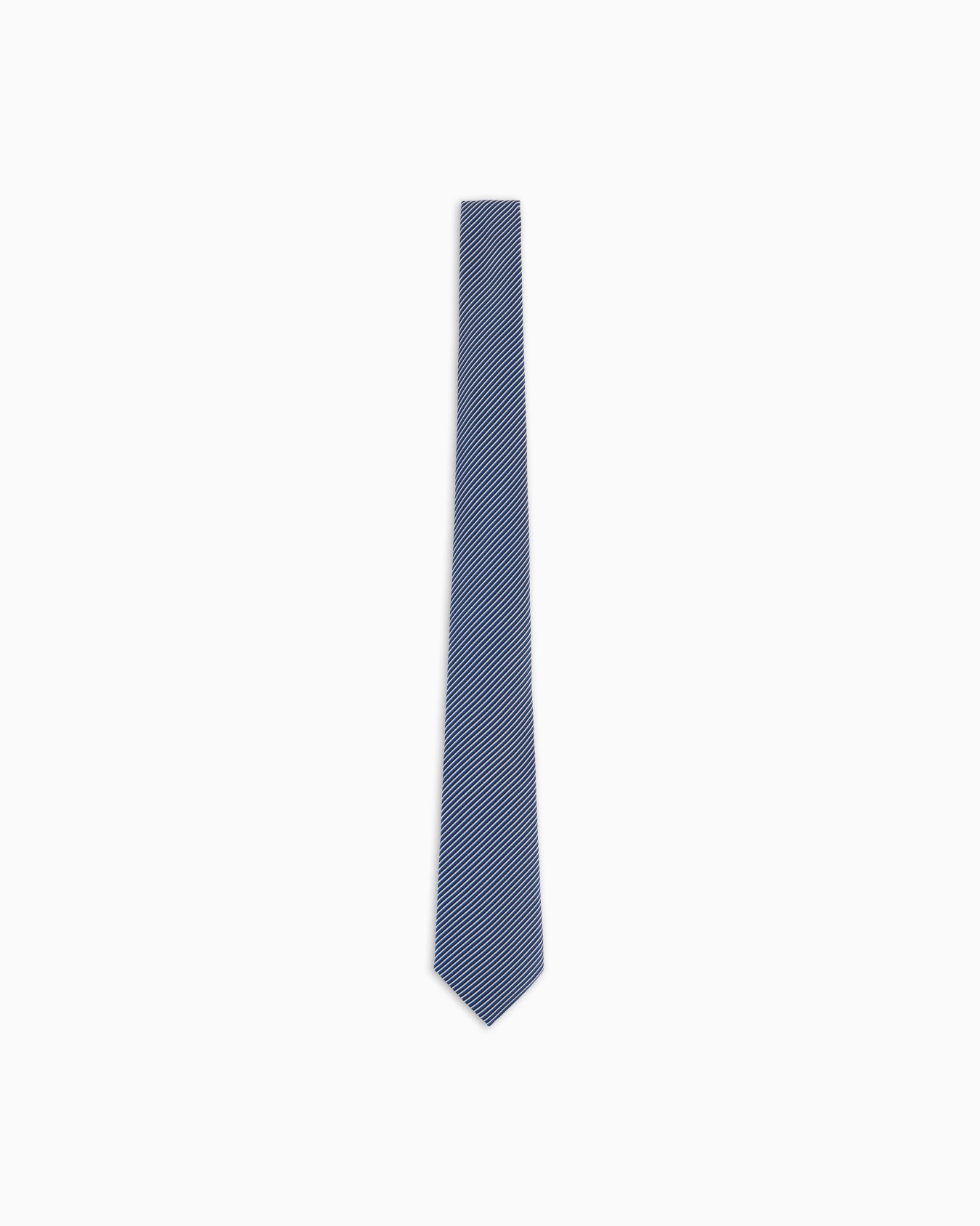 Pure silk tie with jacquard stripes Slide 0