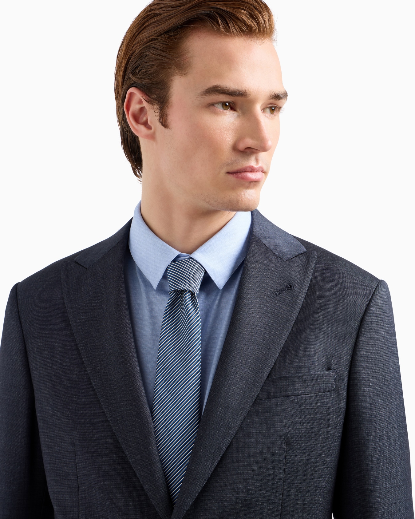 Pure silk tie with jacquard stripes Slide 2