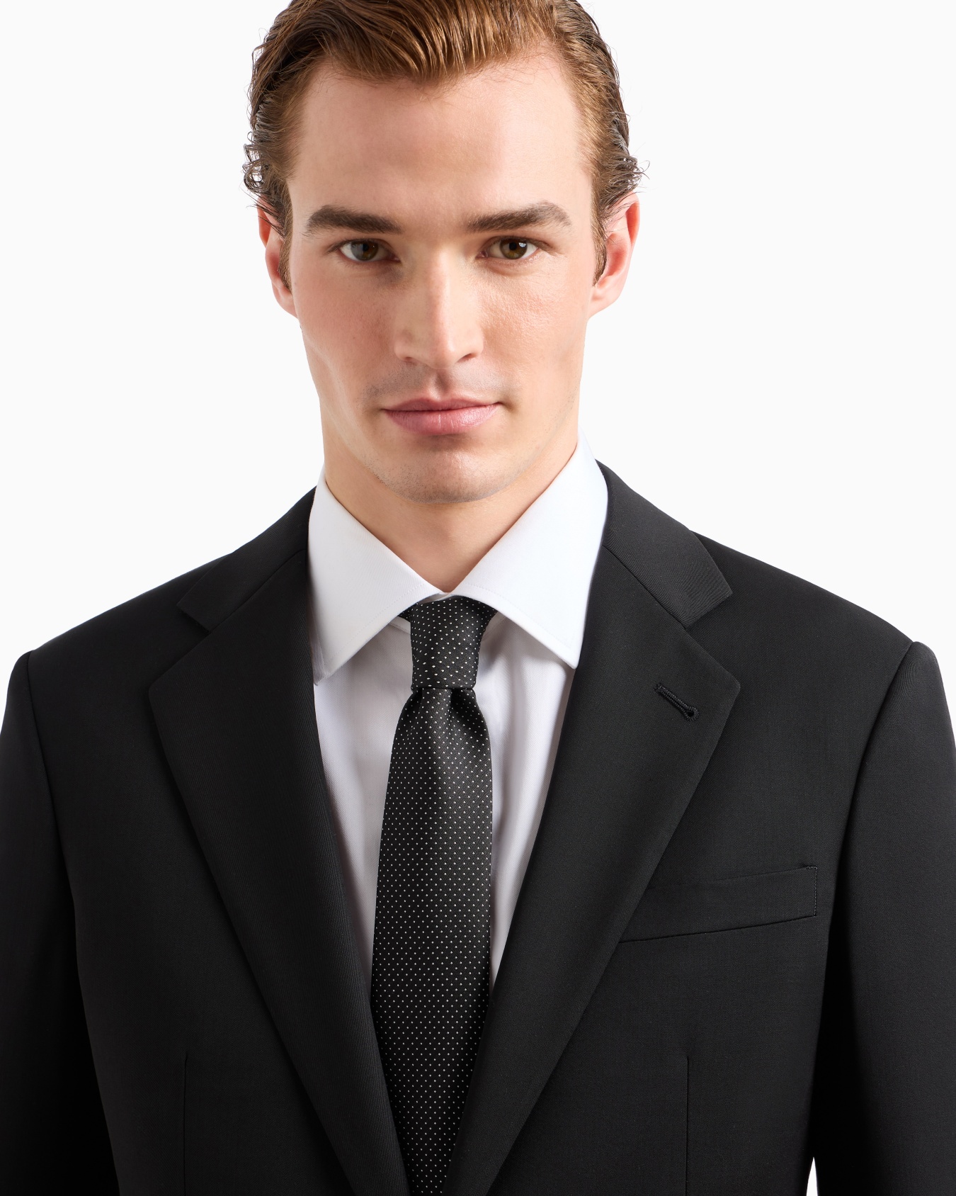 Corbata de seda pura con microlunares en tejido jacquard Diapositiva 2