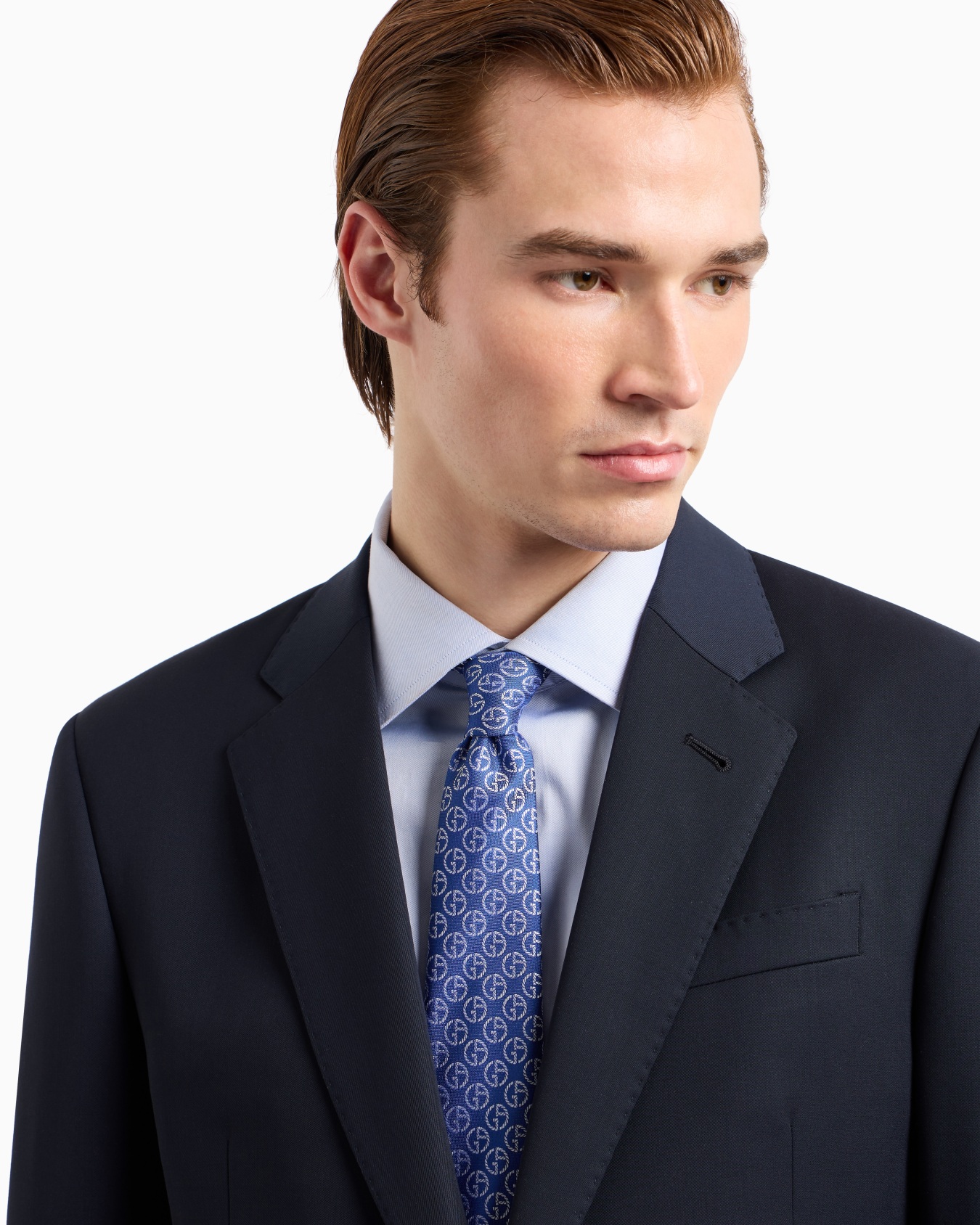 Pure silk tie with jacquard monogram Slide 2