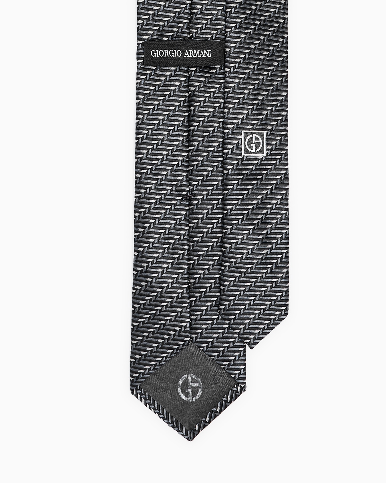 Cravatta in seta jacquard chevron Slide 1
