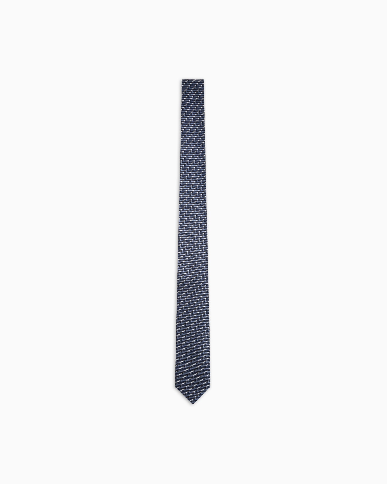 Corbata de seda con motivo chevrón en tejido jacquard Diapositiva 0