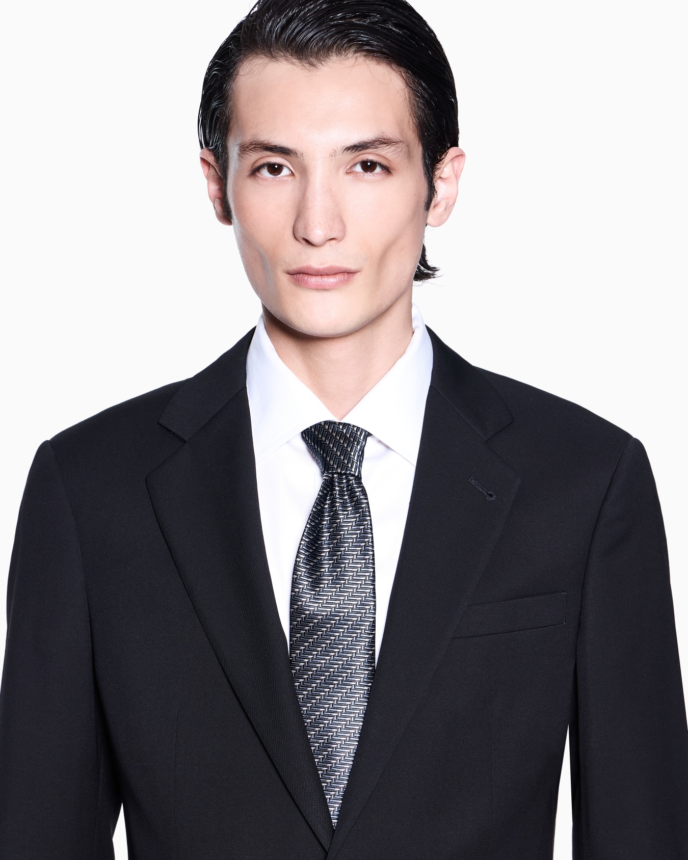 Corbata de seda con motivo chevrón en tejido jacquard Diapositiva 2