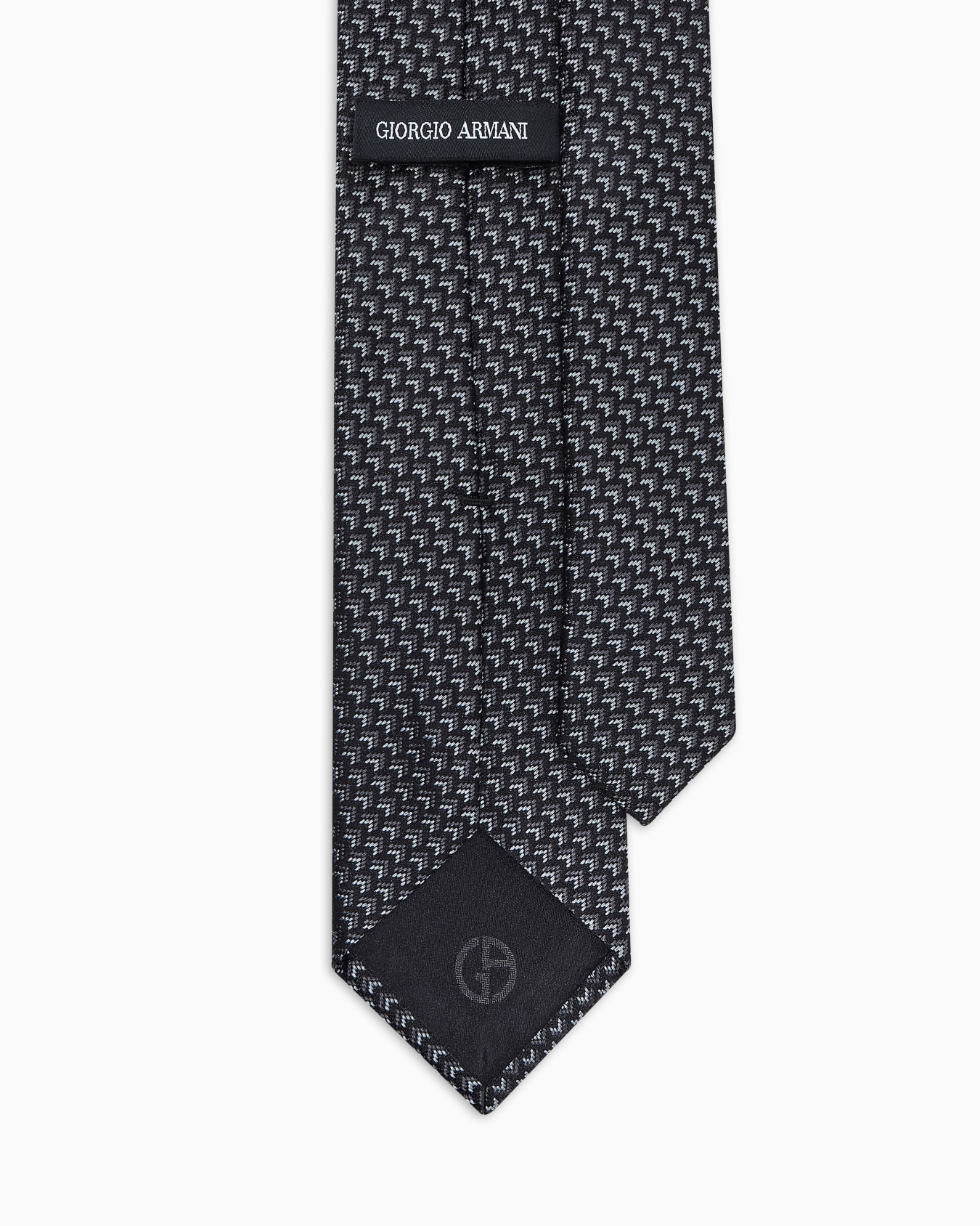 Silk tie with geometric jacquard motif Slide 1