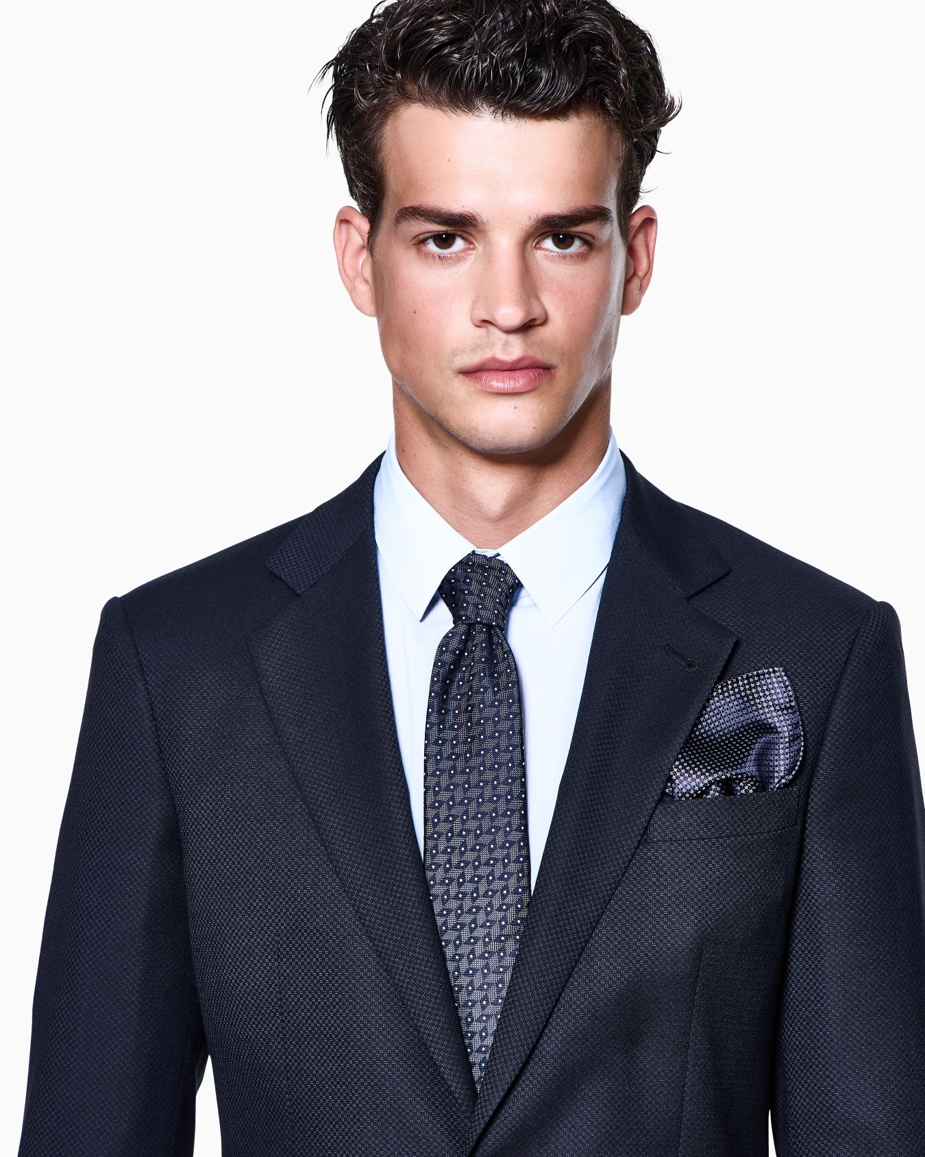 Geometric silk jacquard pocket square Slide 2
