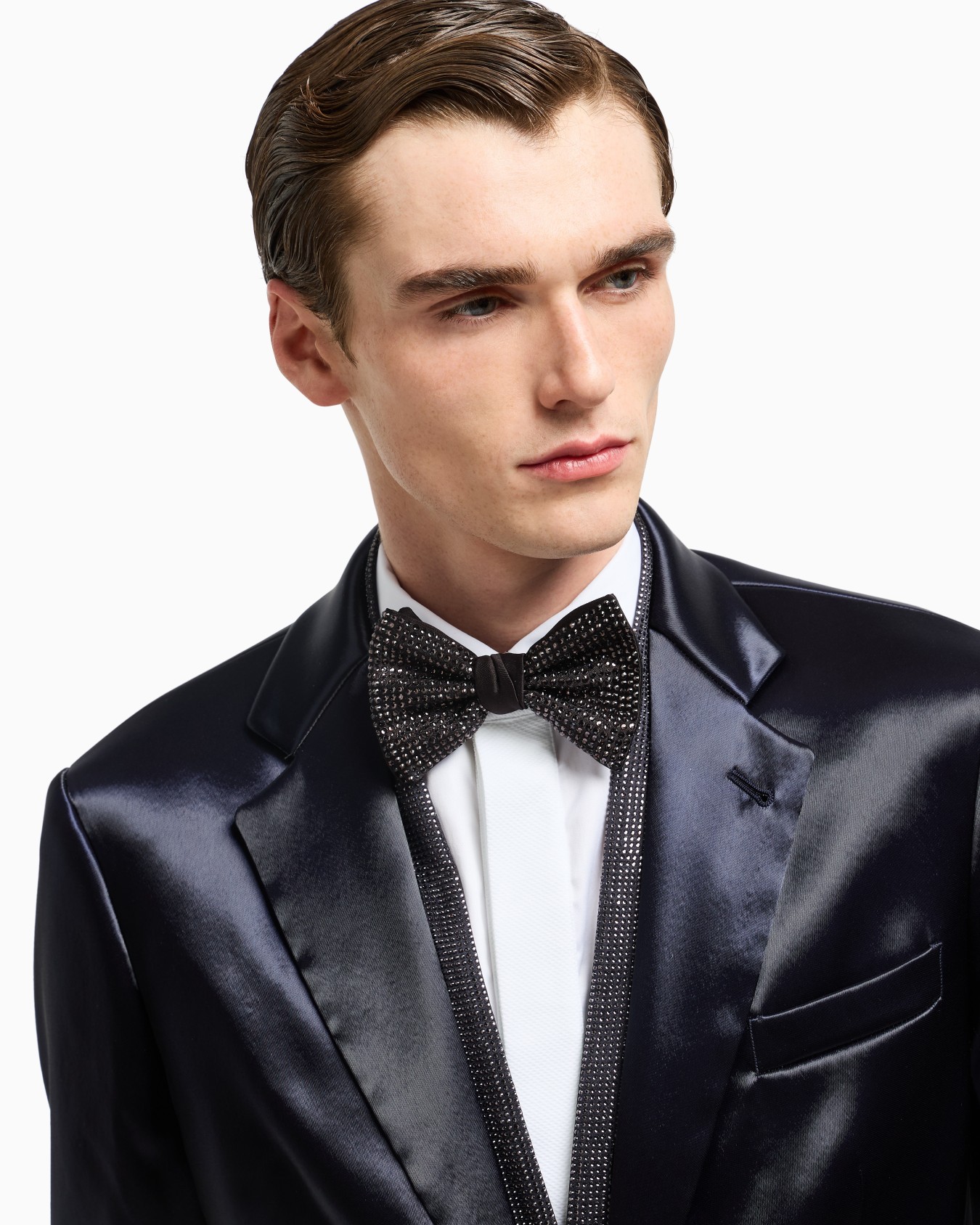 Silk and rhinestone knotted bow tie Diapositiva 2