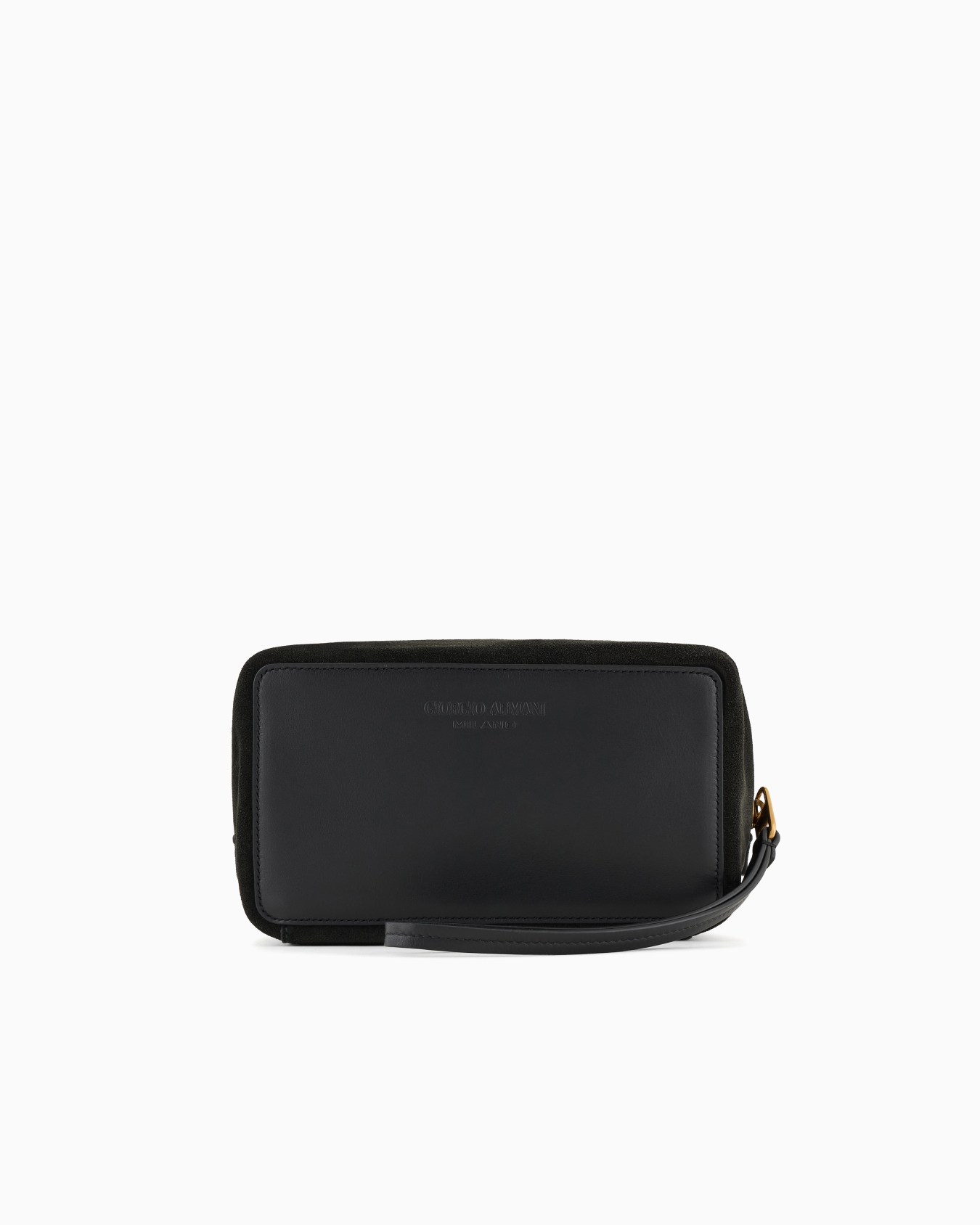 Trousse de toilette en cuir suédé avec fermeture zippée Diapositive 0