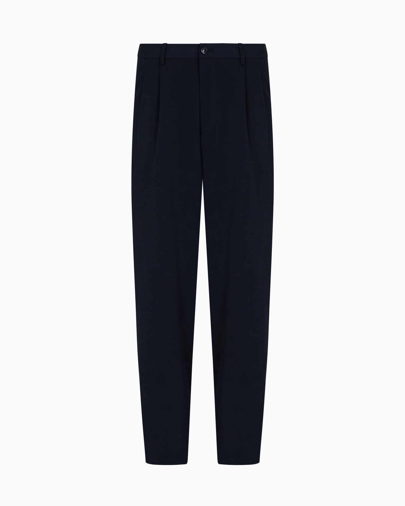 Double-pleat trousers in virgin wool canneté Slide 0