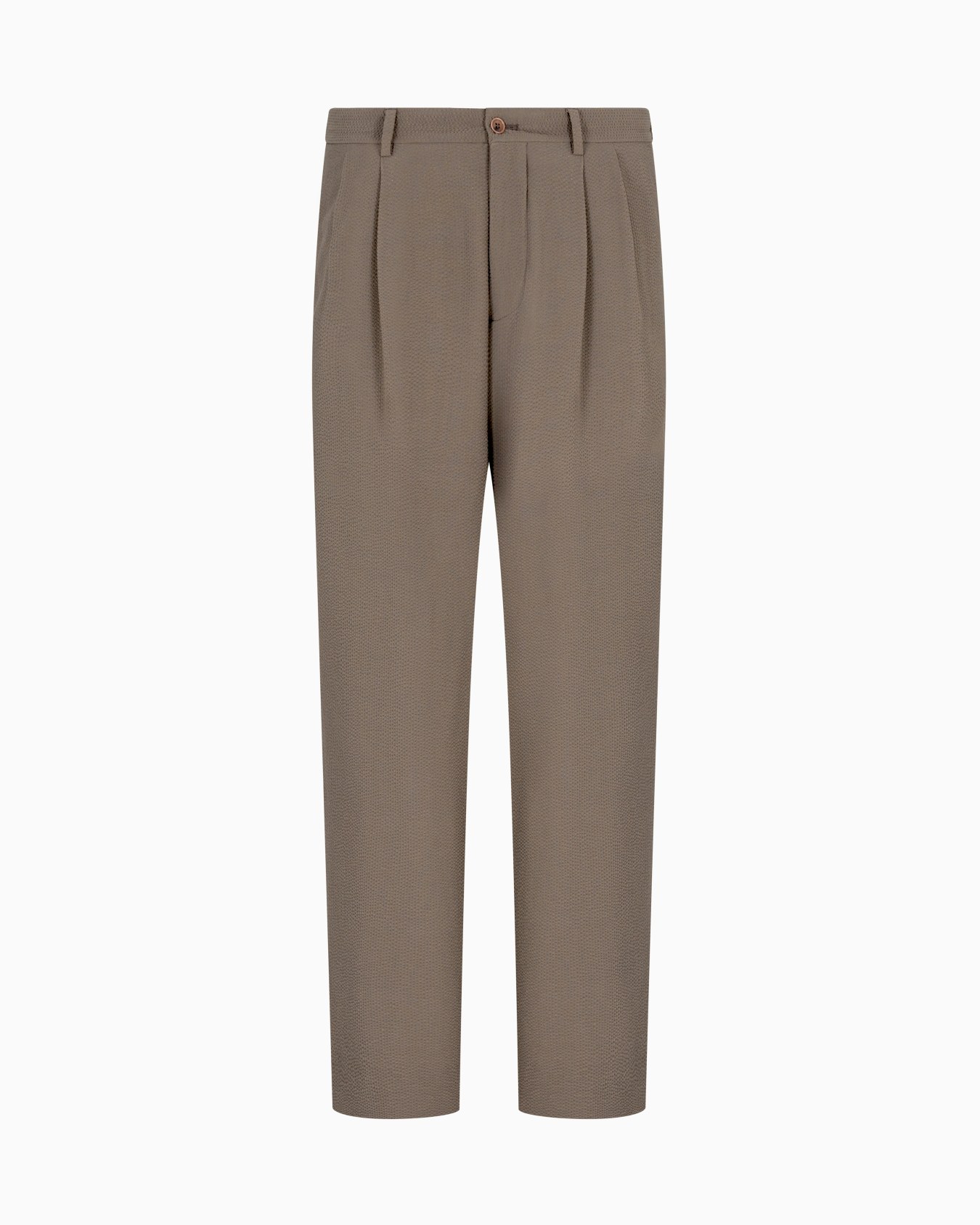 Stretch wool seersucker double-pleat trousers Slide 0