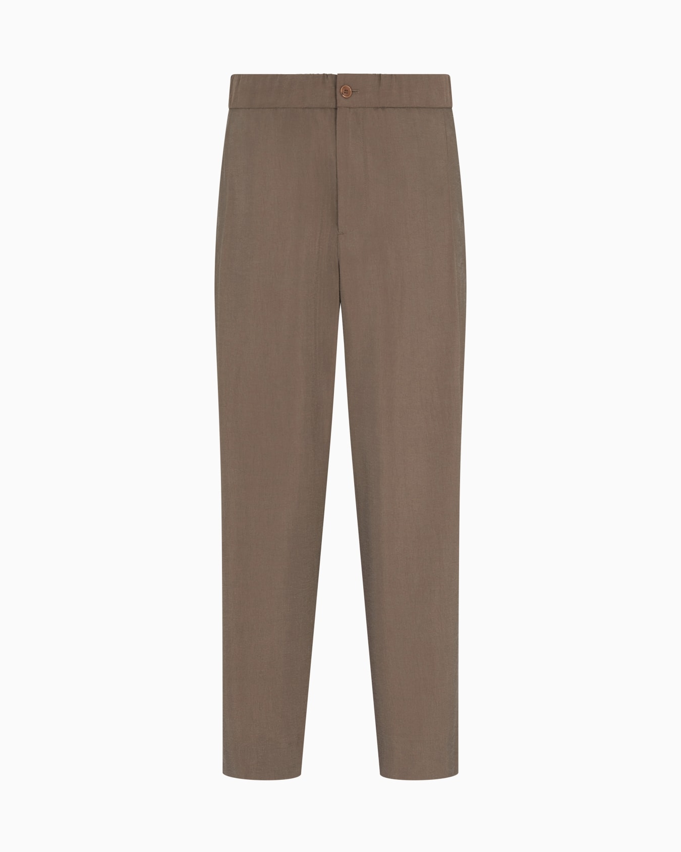 Washed, silk-blend, single-pleat trousers Slide 0