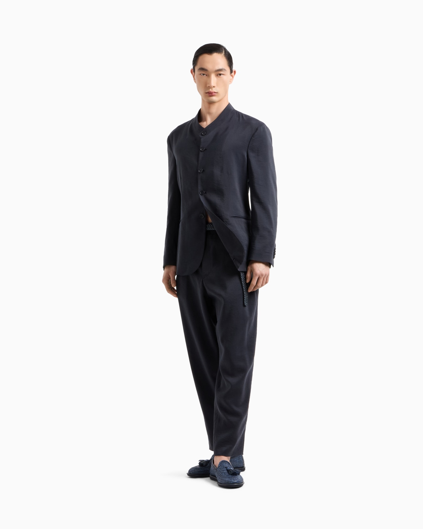Pantalon à une pince en mélange de soie lavée Diapositive 1