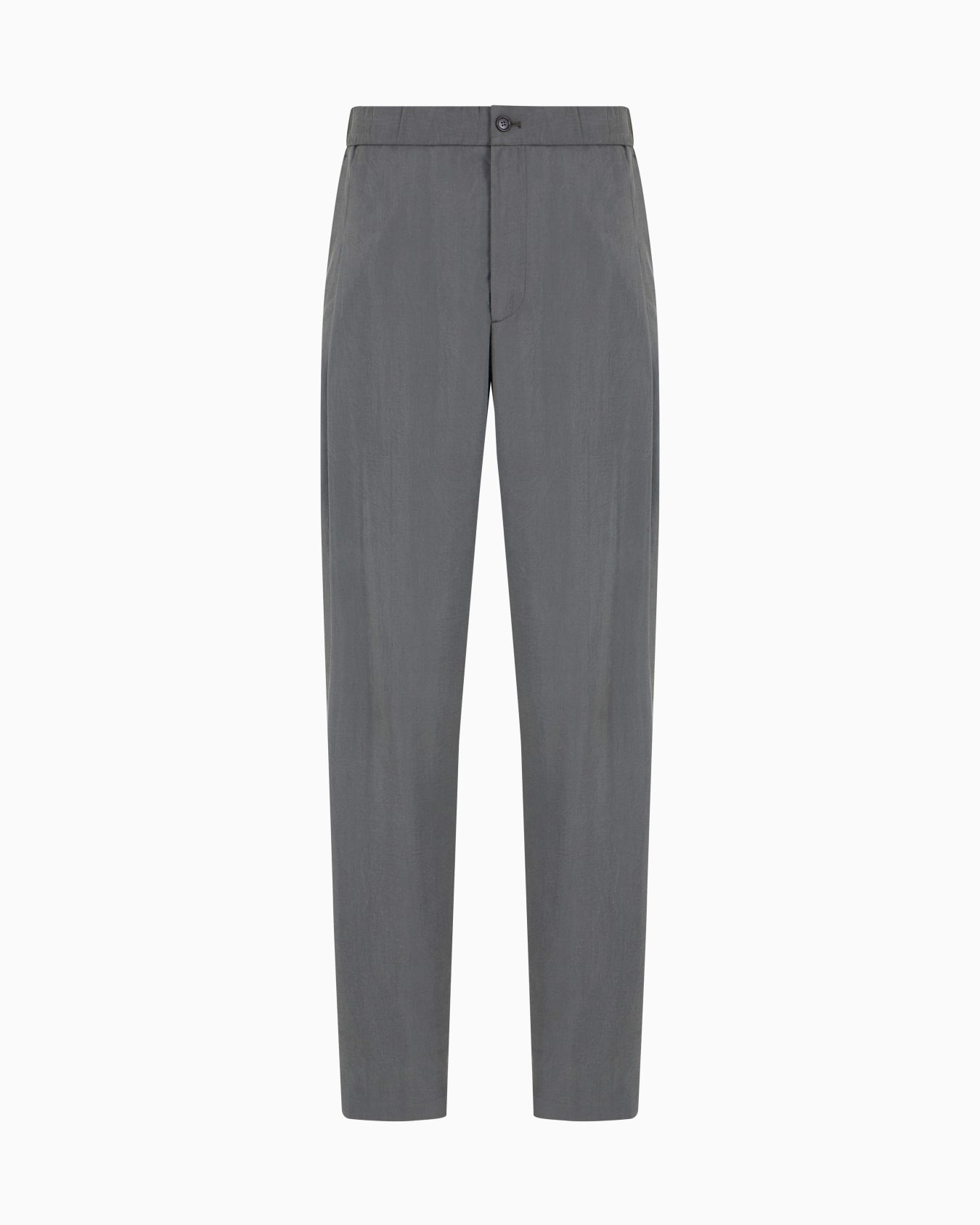Washed, silk-blend, single-pleat trousers Slide 0