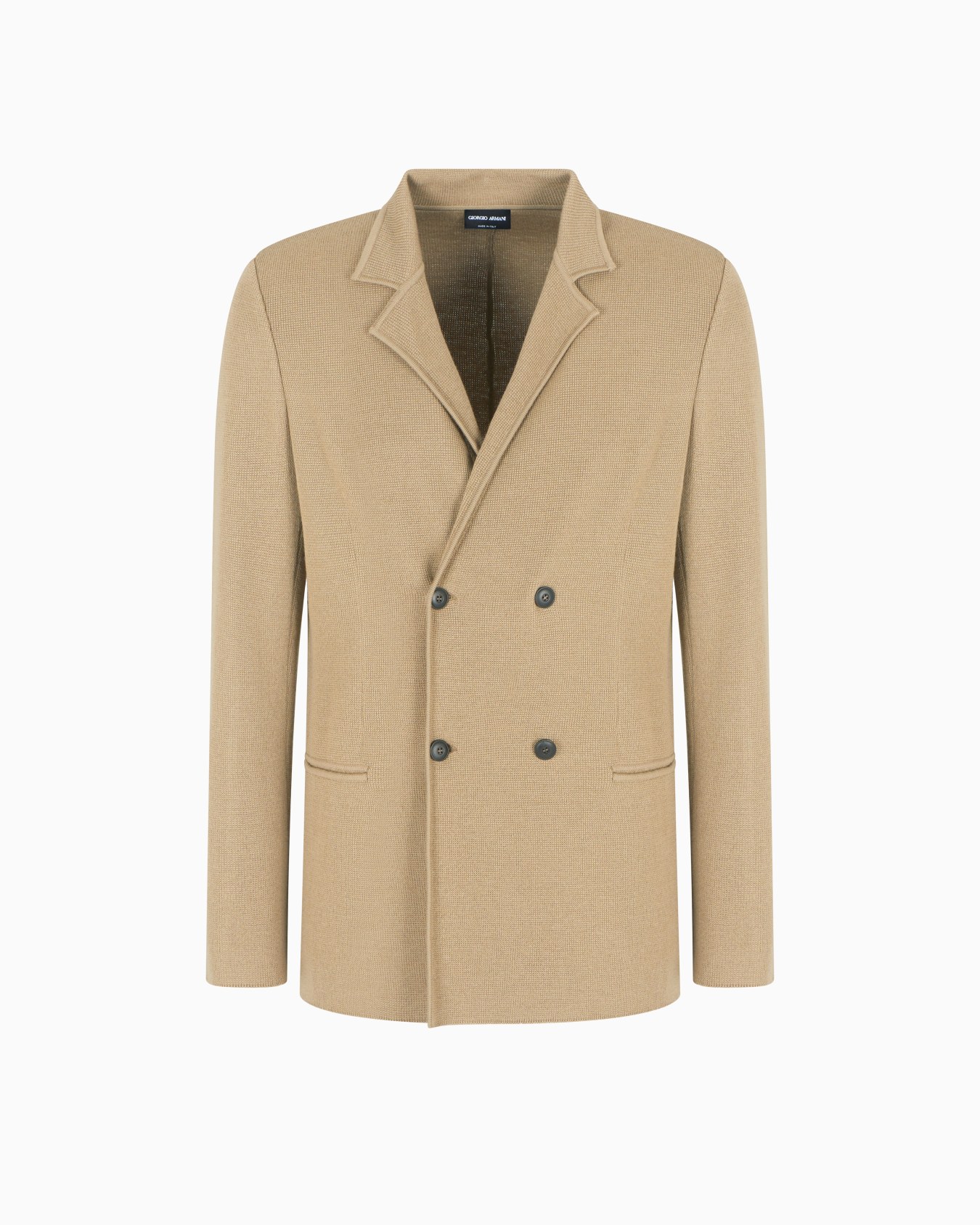 Double-breasted jacket in virgin wool and cashmere Slide 0