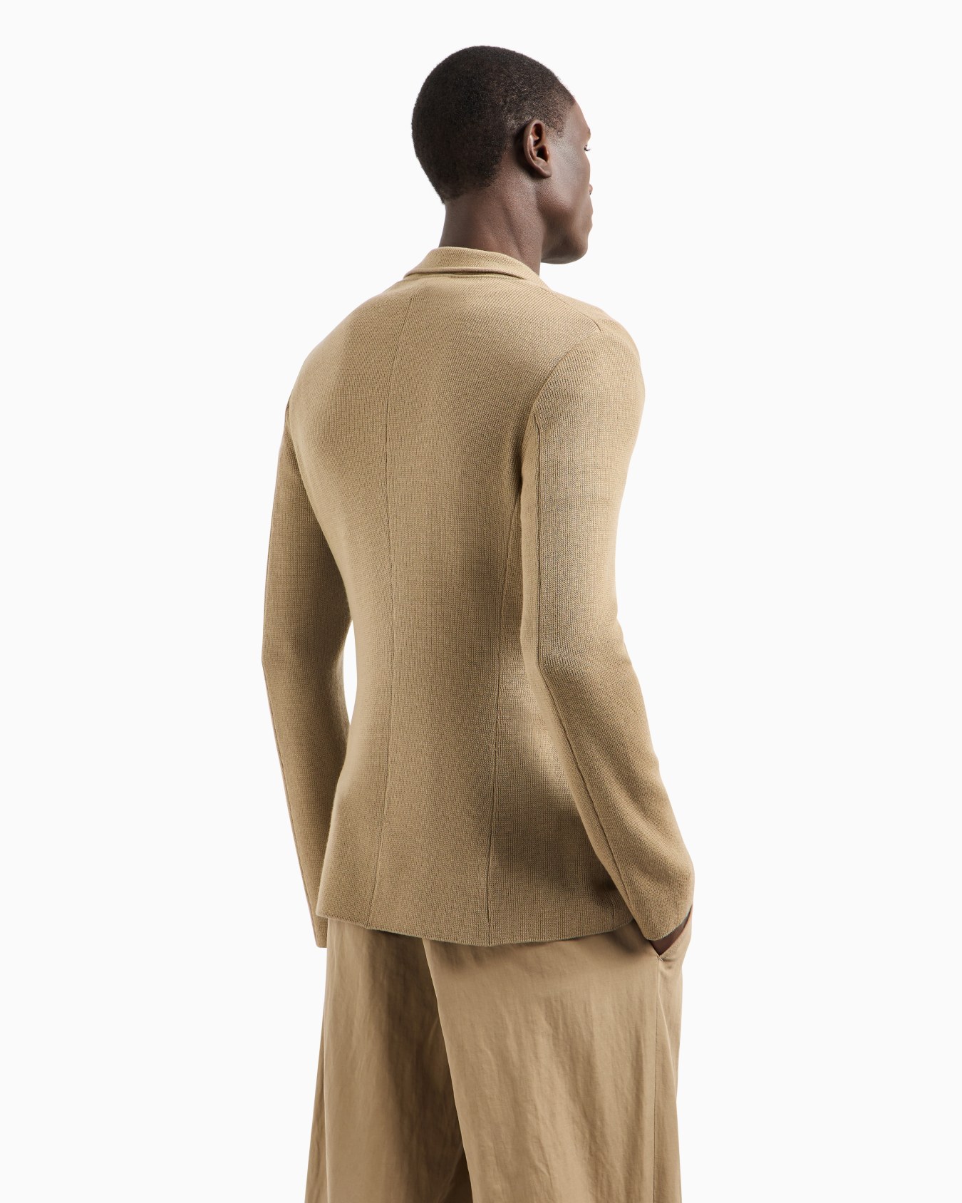 Double-breasted jacket in virgin wool and cashmere Slide 2