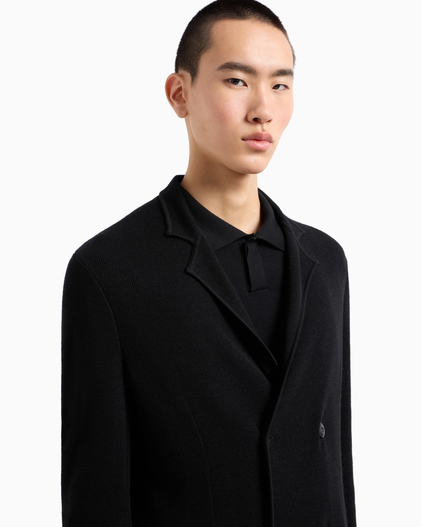 Double-breasted jacket in virgin wool and cashmere Slide 4