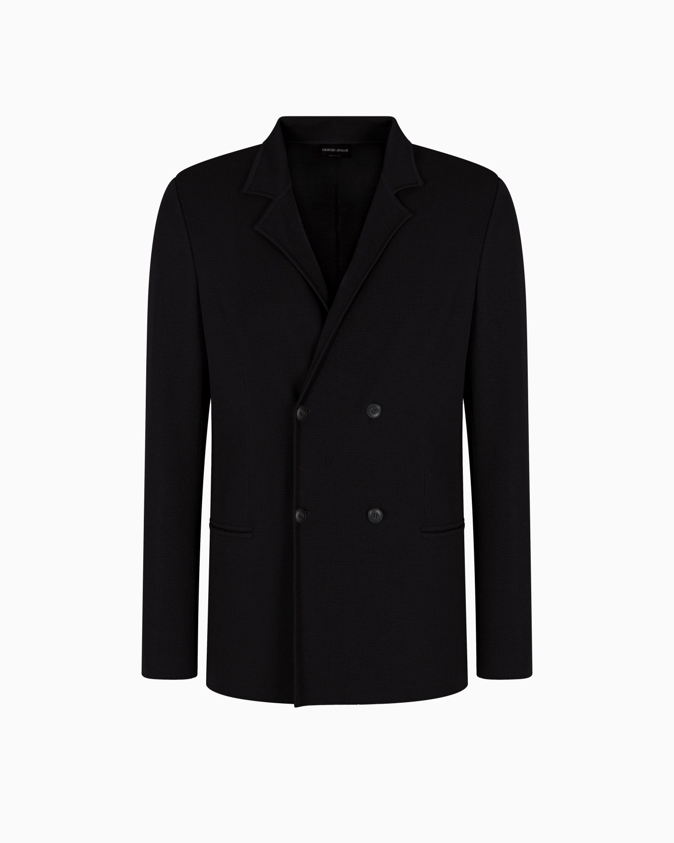 Double-breasted jacket in virgin wool and cashmere Slide 0