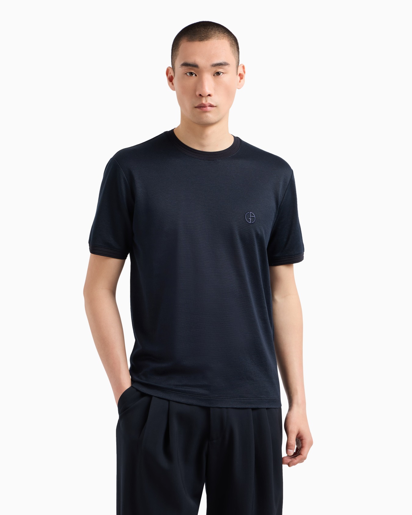 T-shirt over in seta, lino e cotone Slide 3