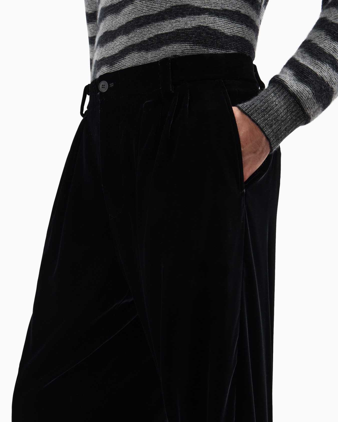 Double-darted velvet trousers Slide 5