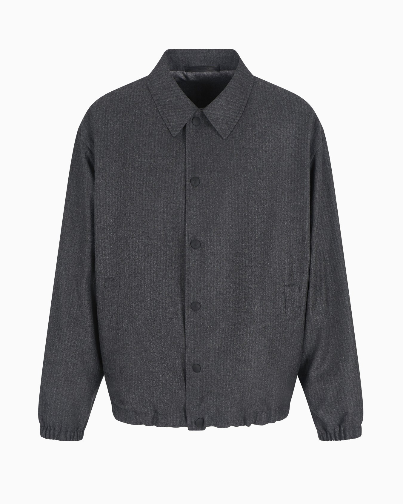 Virgin wool and cashmere blouson with jacquard pinstripes Diapositiva 0