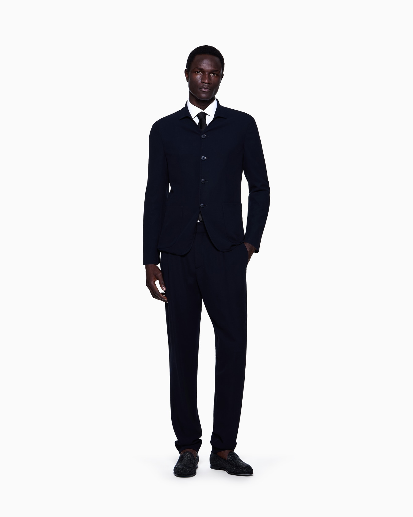 Single-pleat wool-crêpe trousers Slide 1