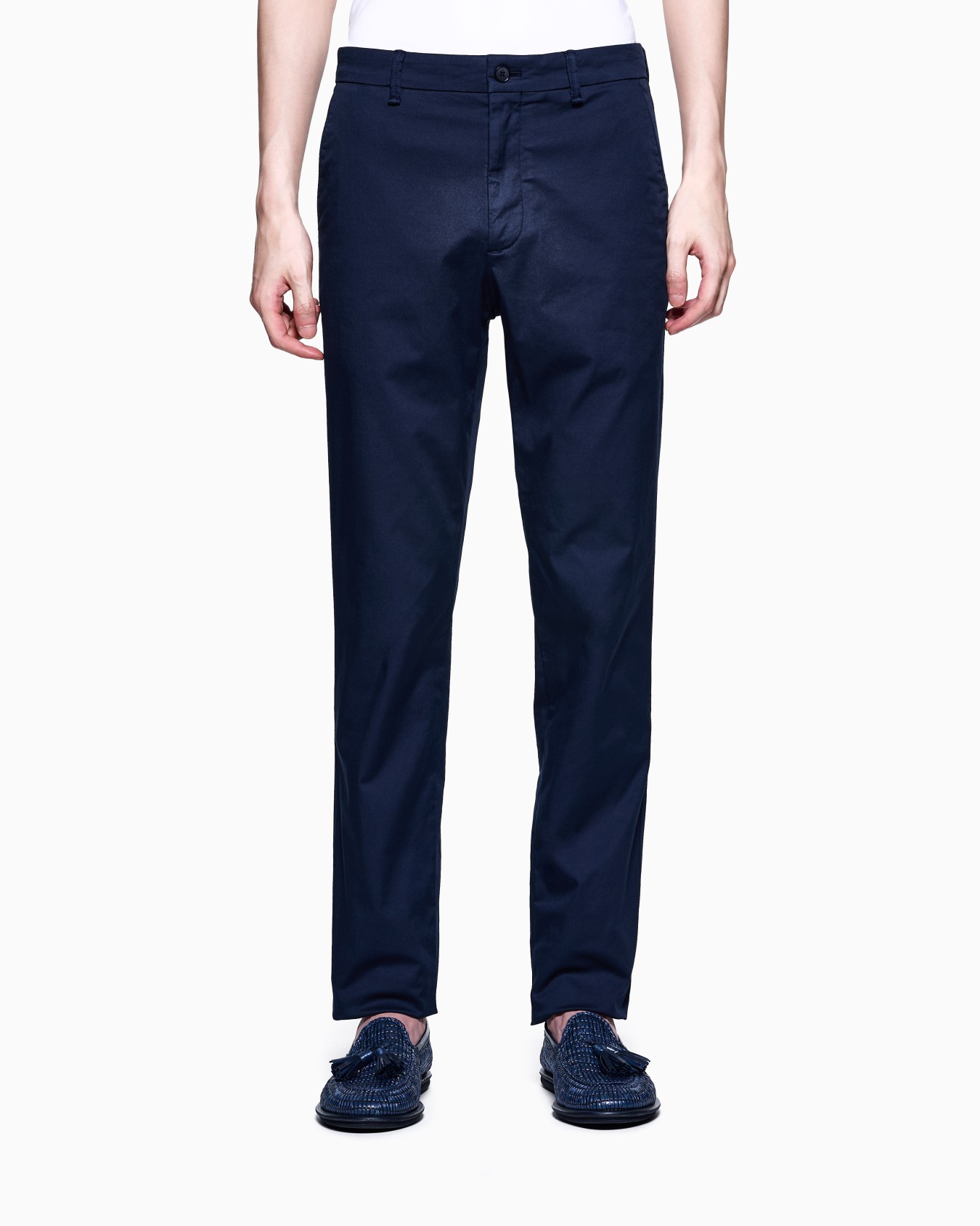 Pantalon sans pince en gabardine de coton stretch Diapositive 3