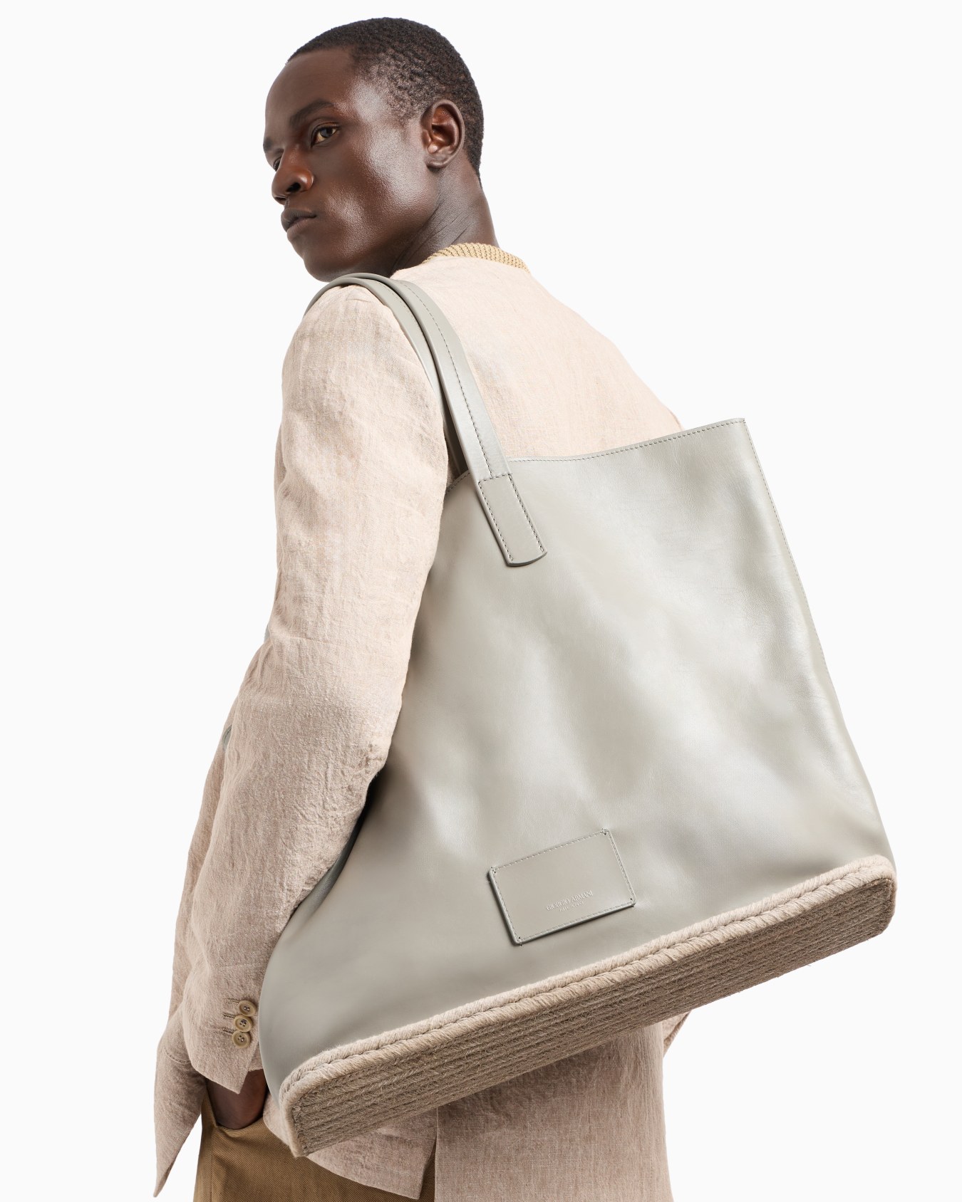 Nappa-leather and rope shopper bag Slide 6