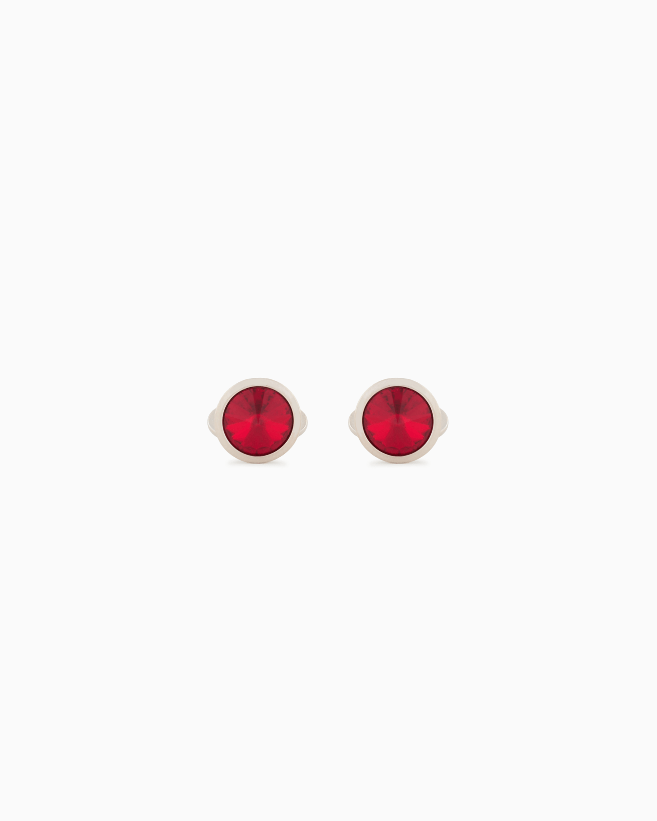 Sterling silver cufflinks with a coloured crystal Slide 0