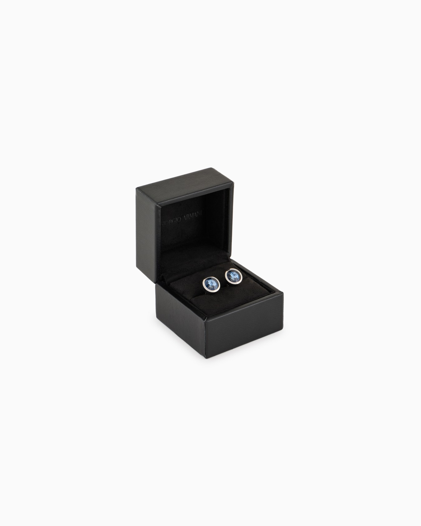 Sterling silver cufflinks with a coloured crystal Slide 3