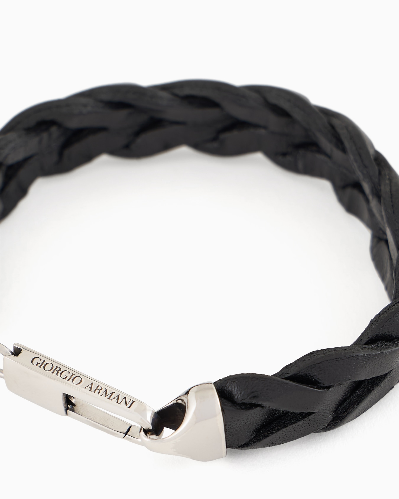 Bracelet in sterling silver and braided leather Slide 1