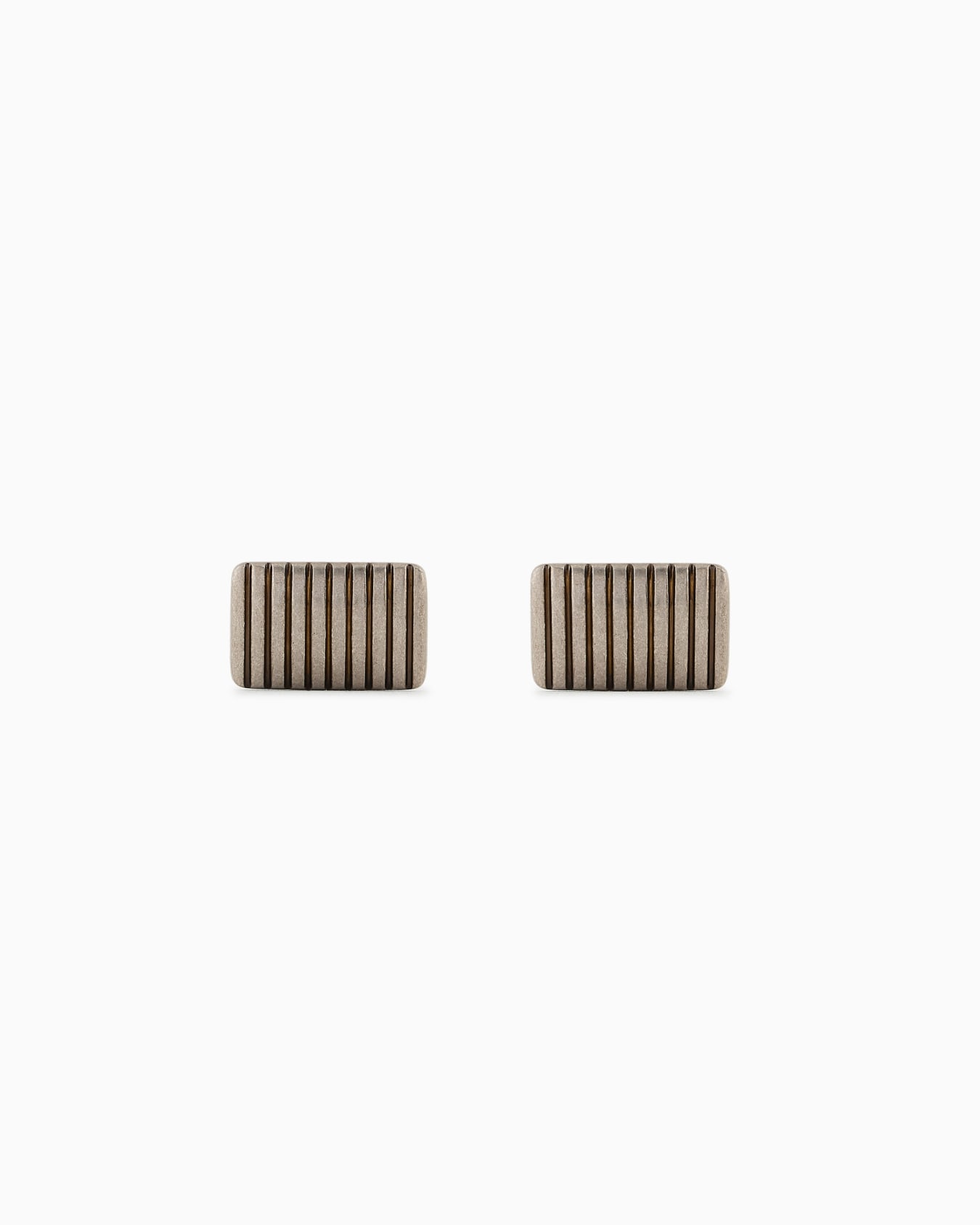 Sterling silver striped-effect cufflinks Slide 0