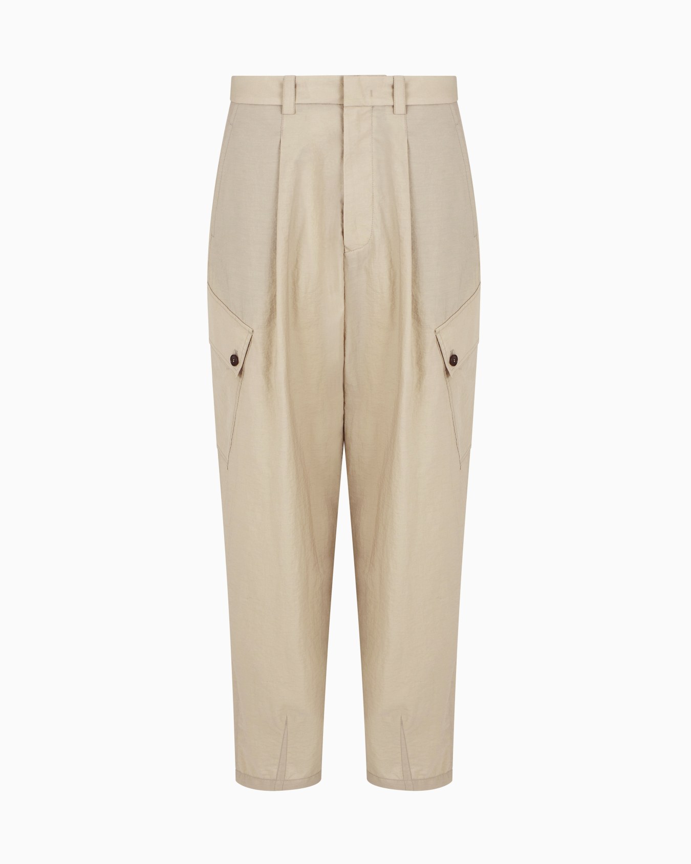One-pleat cargo trousers in cotton canvas Slide 0