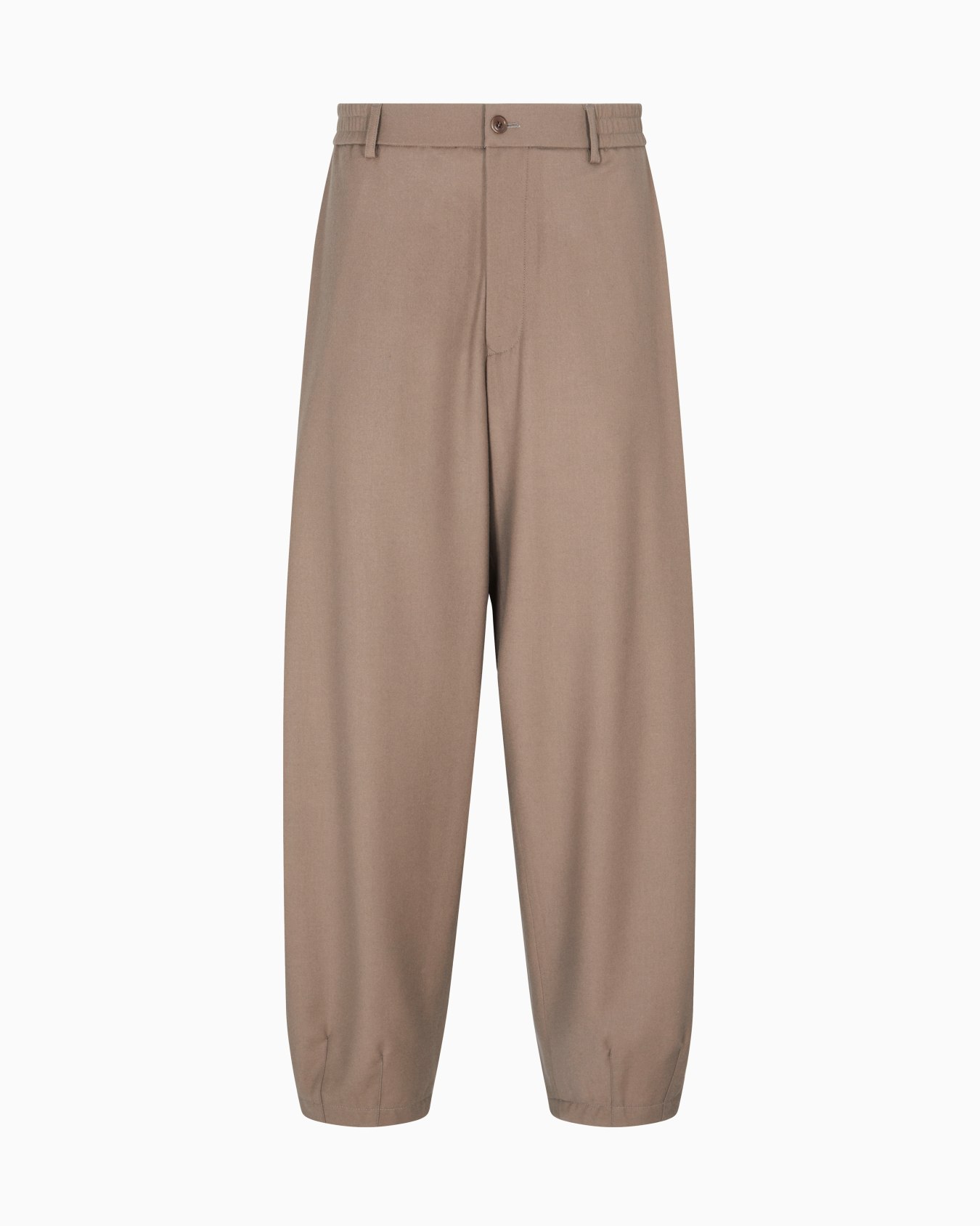 Pantaloni flat front in panno leggero di lana Slide 0