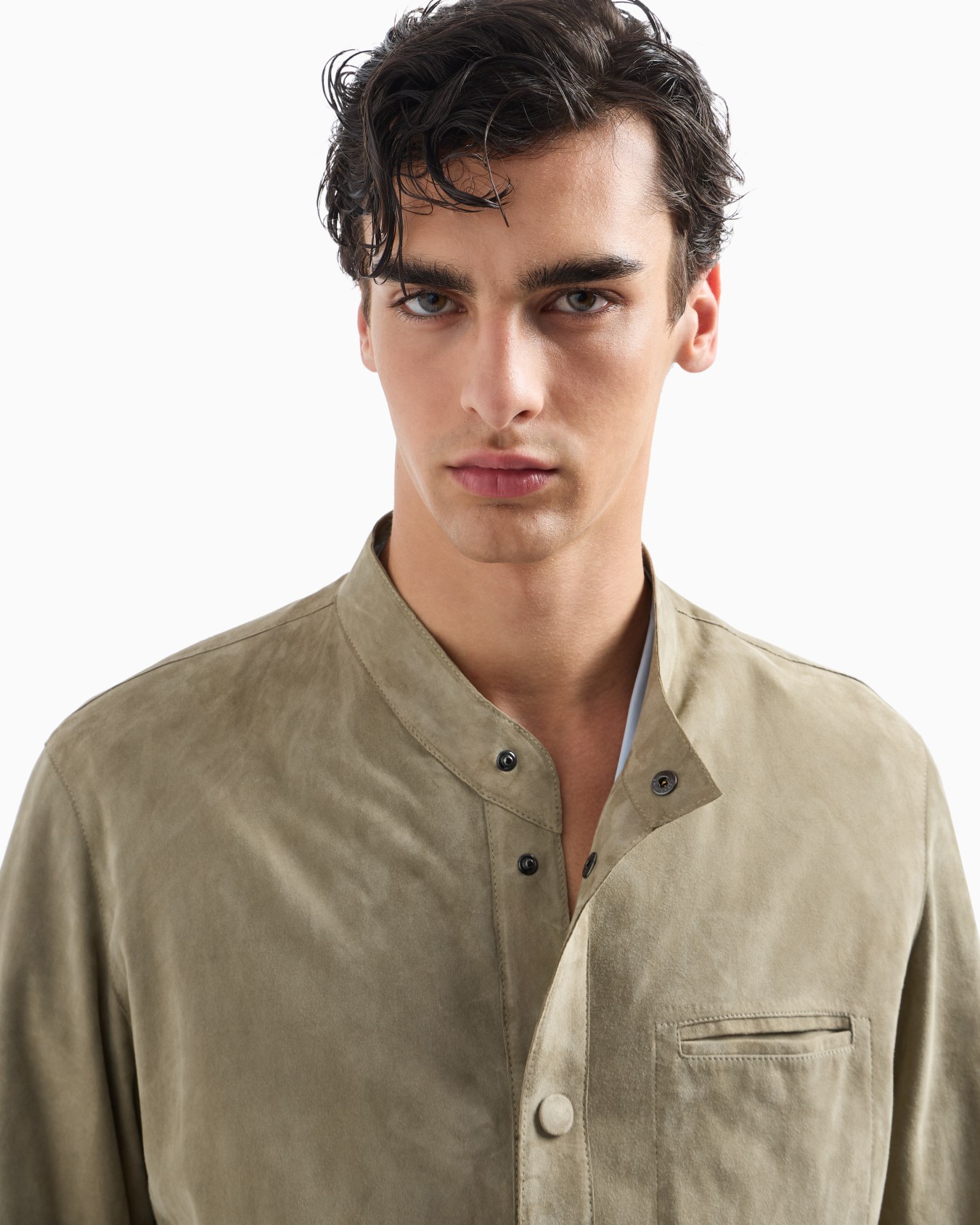 Giacca camicia in suede di agnello Slide 5