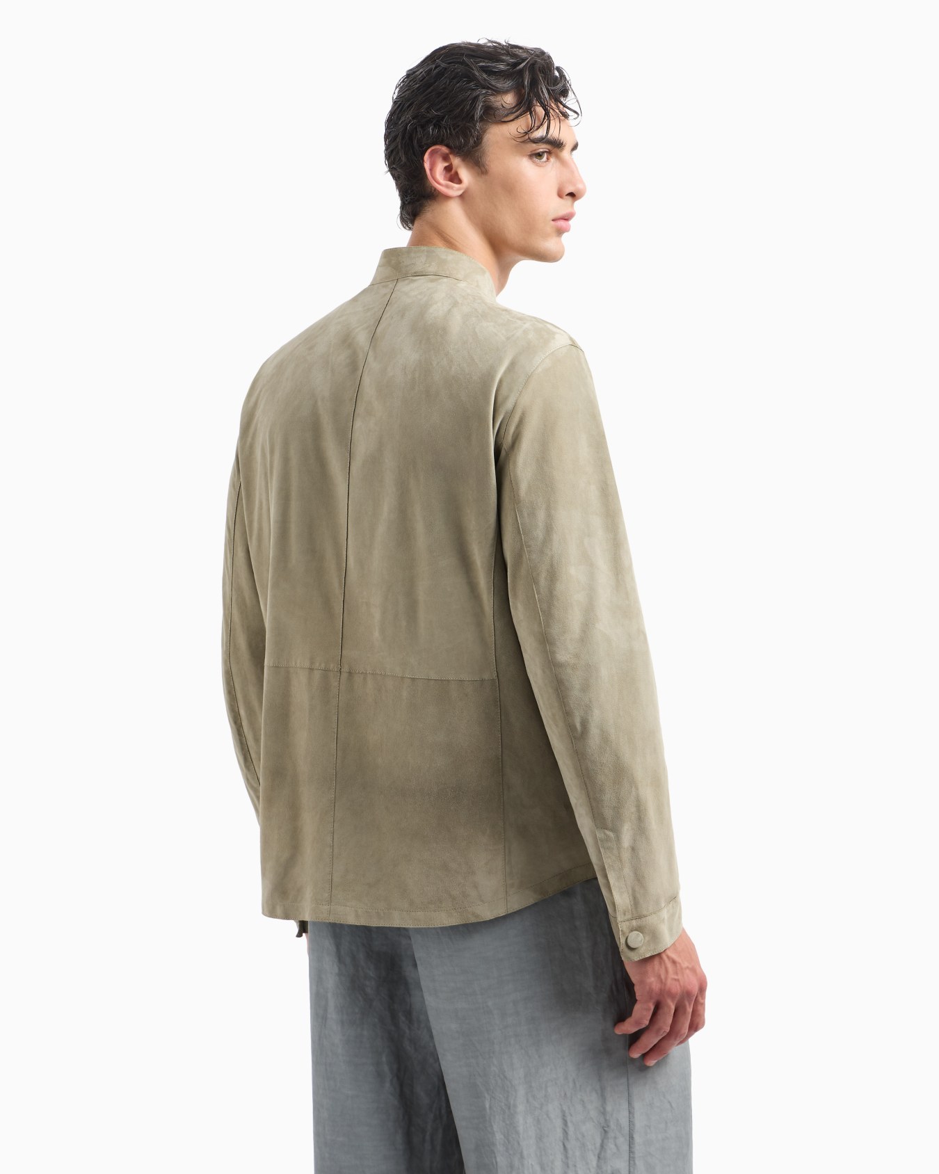 Giacca camicia in suede di agnello Slide 3