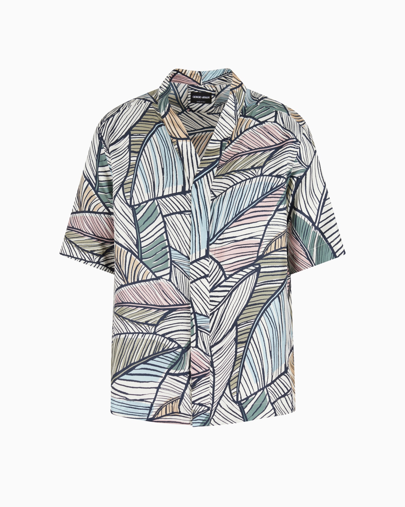 Printed silk short-sleeved shirt Slide 0