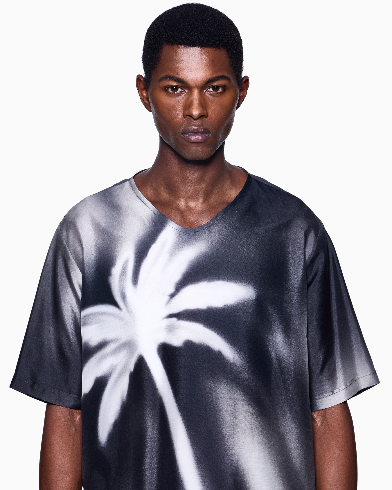 Printed silk habotai T-shirt shirt Slide 4