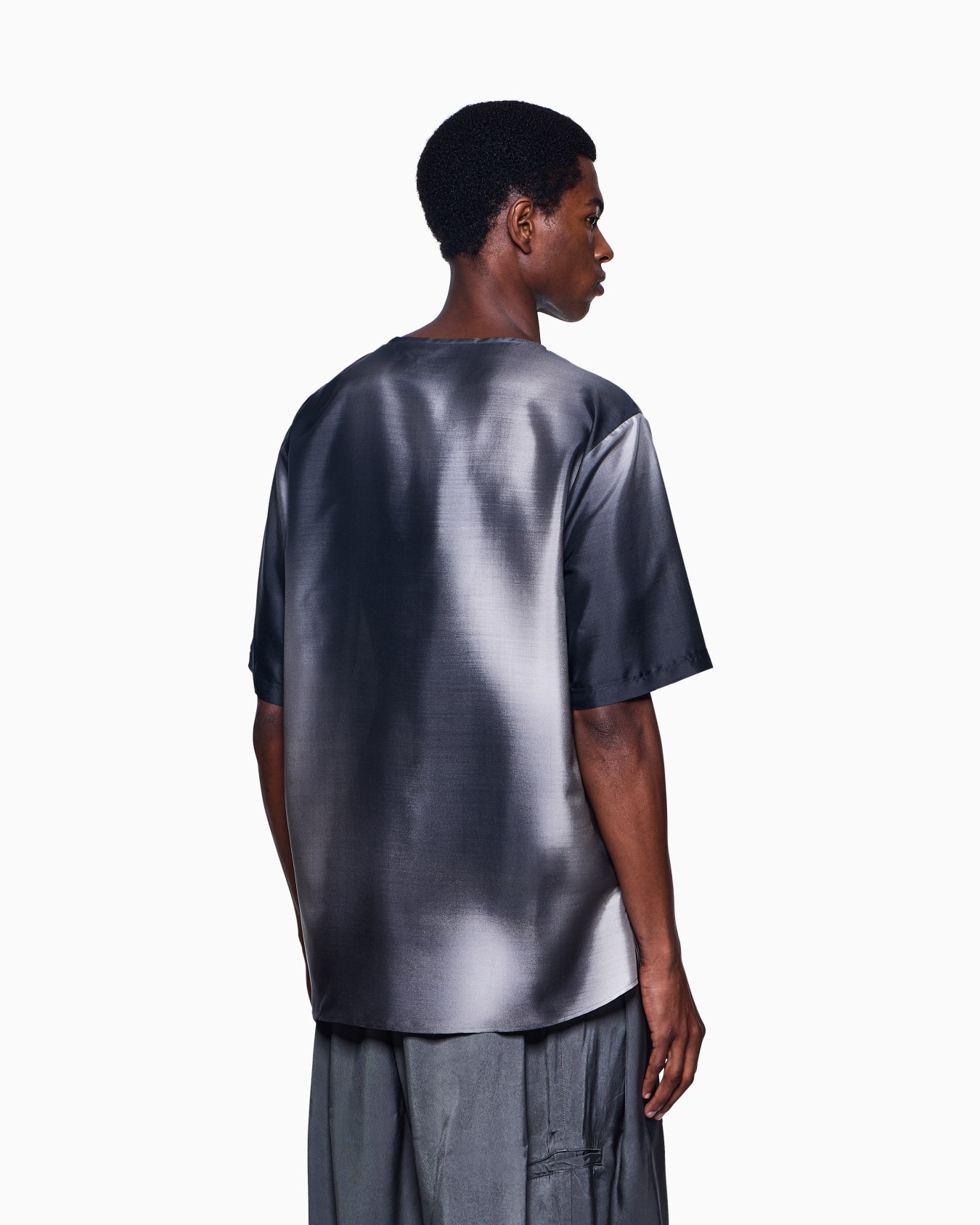 Printed silk habotai T-shirt shirt Slide 2