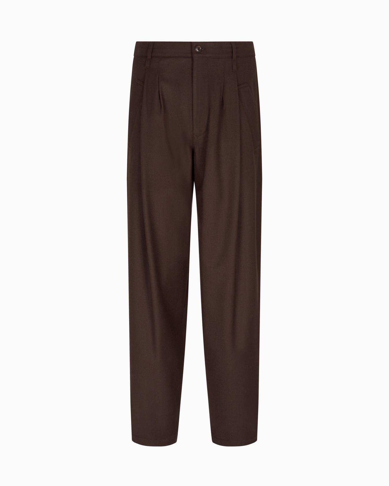 Pantaloni a una pince in panno leggero di lana Slide 0