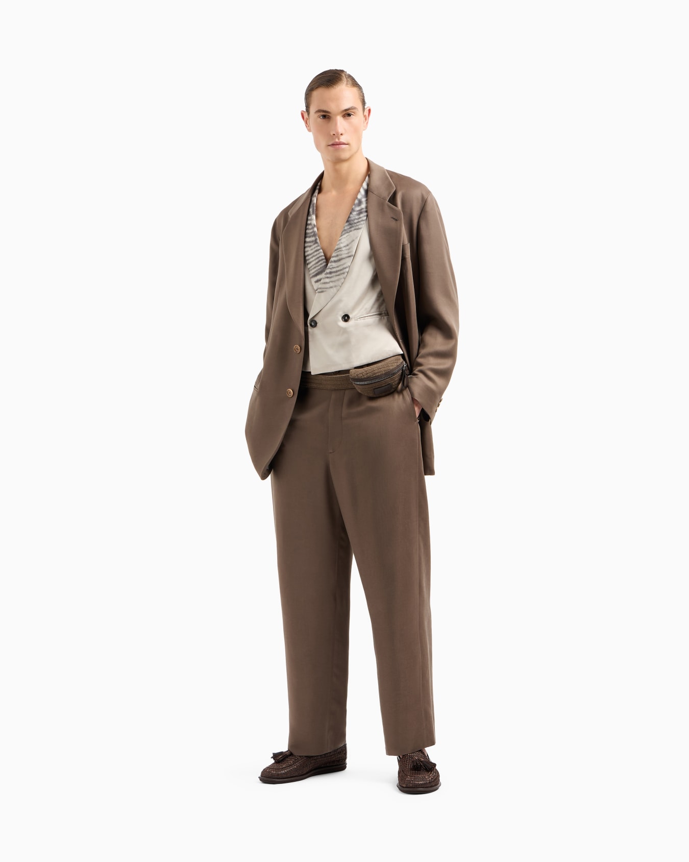 Printed cupro double-breasted waistcoat Slide 1